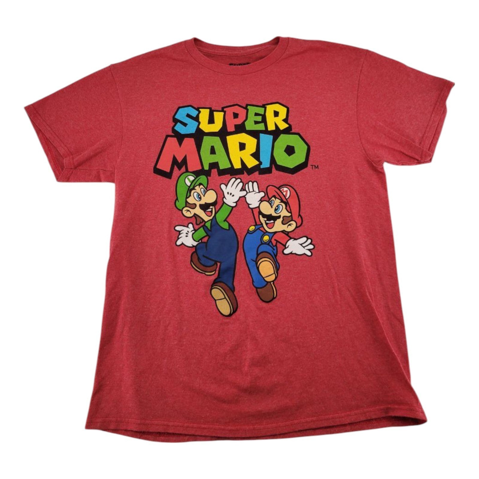 Super Mario Graphic T-Shirt Red Men's Size M Luigi Nintendo Gamer Tee