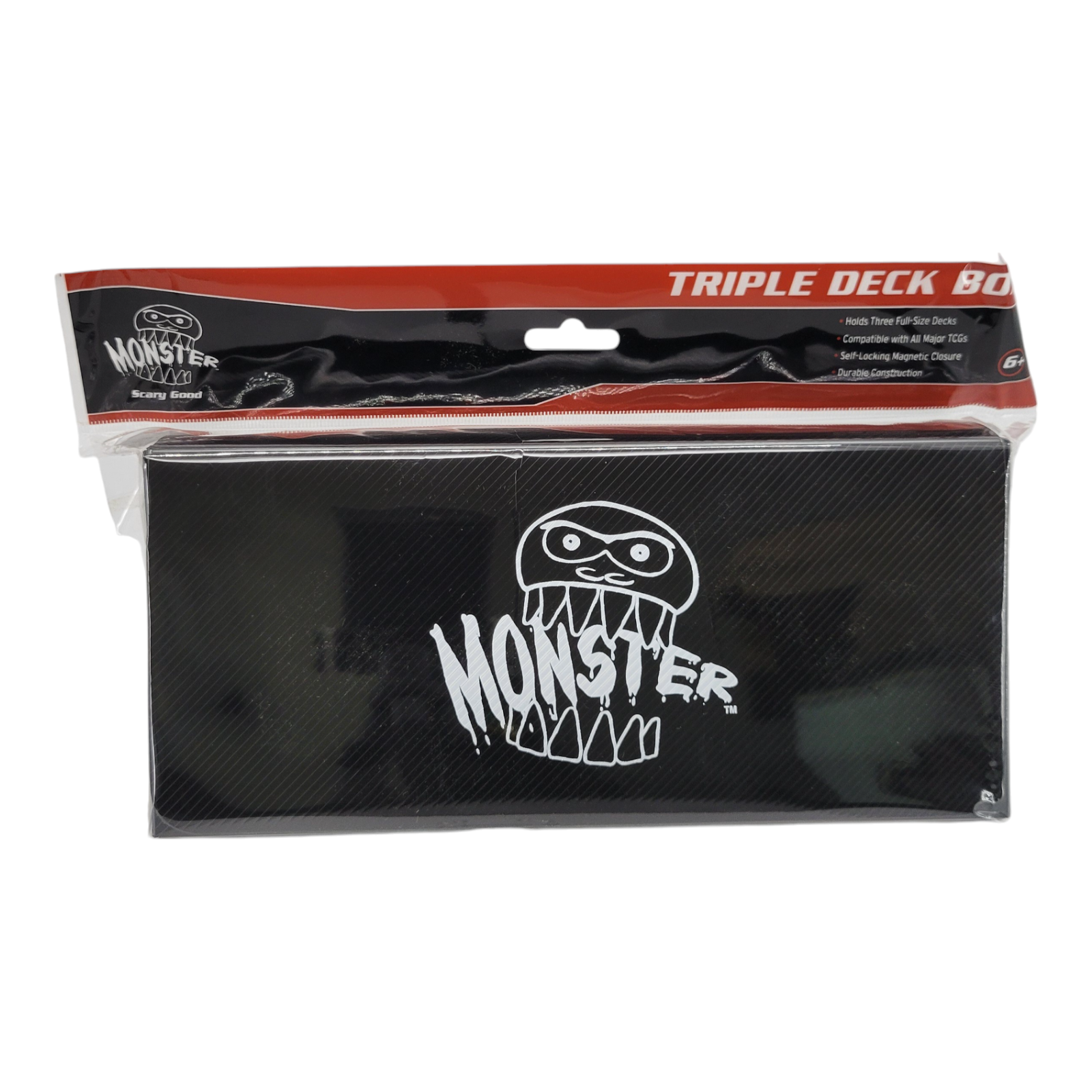 Monster Protectors Magnetic Triple Deck Box Black Holds 225+ Sleeved Cards