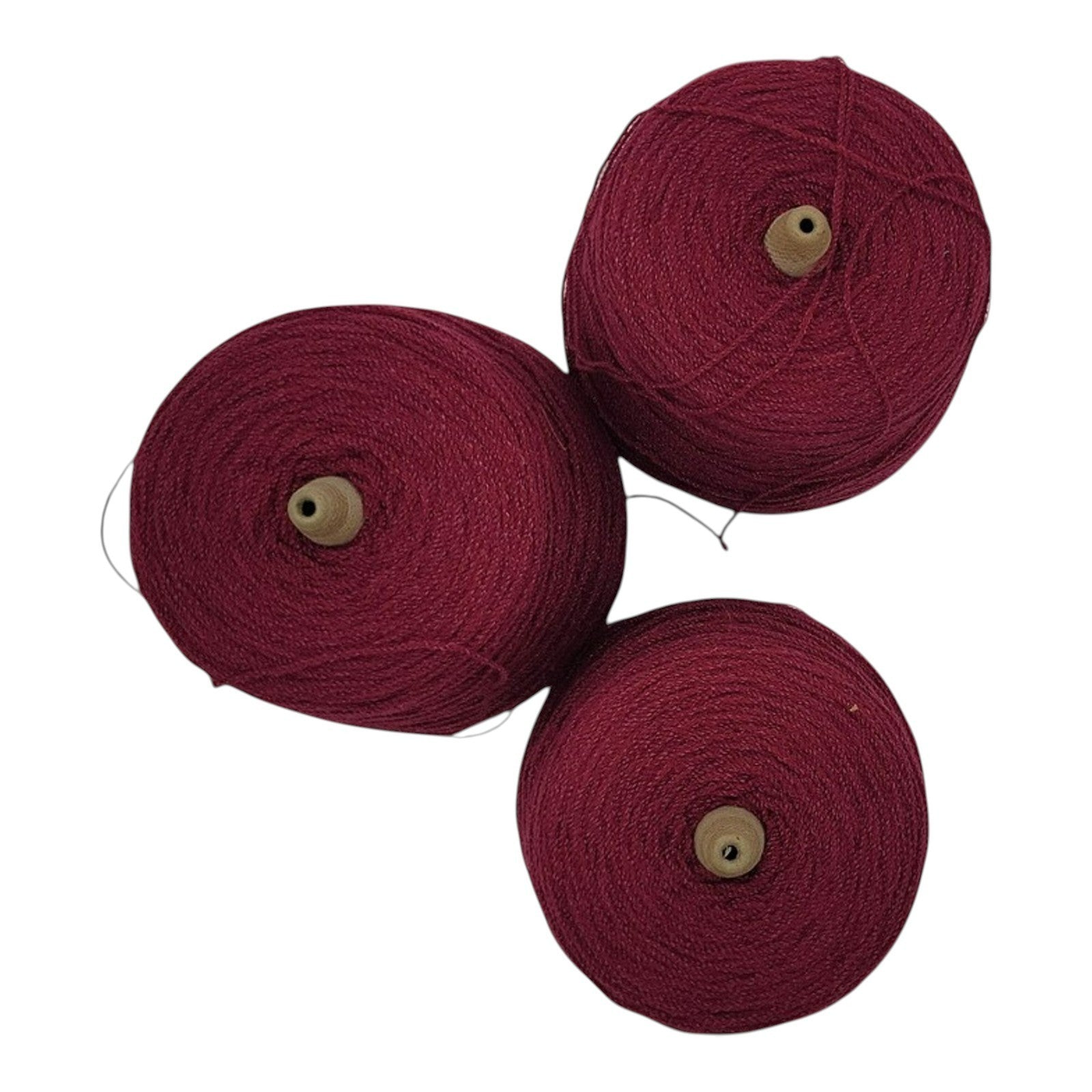 Vintage Unbranded Acrylic Weaving Knitting Yarn Burgundy 03314 Lot of 3