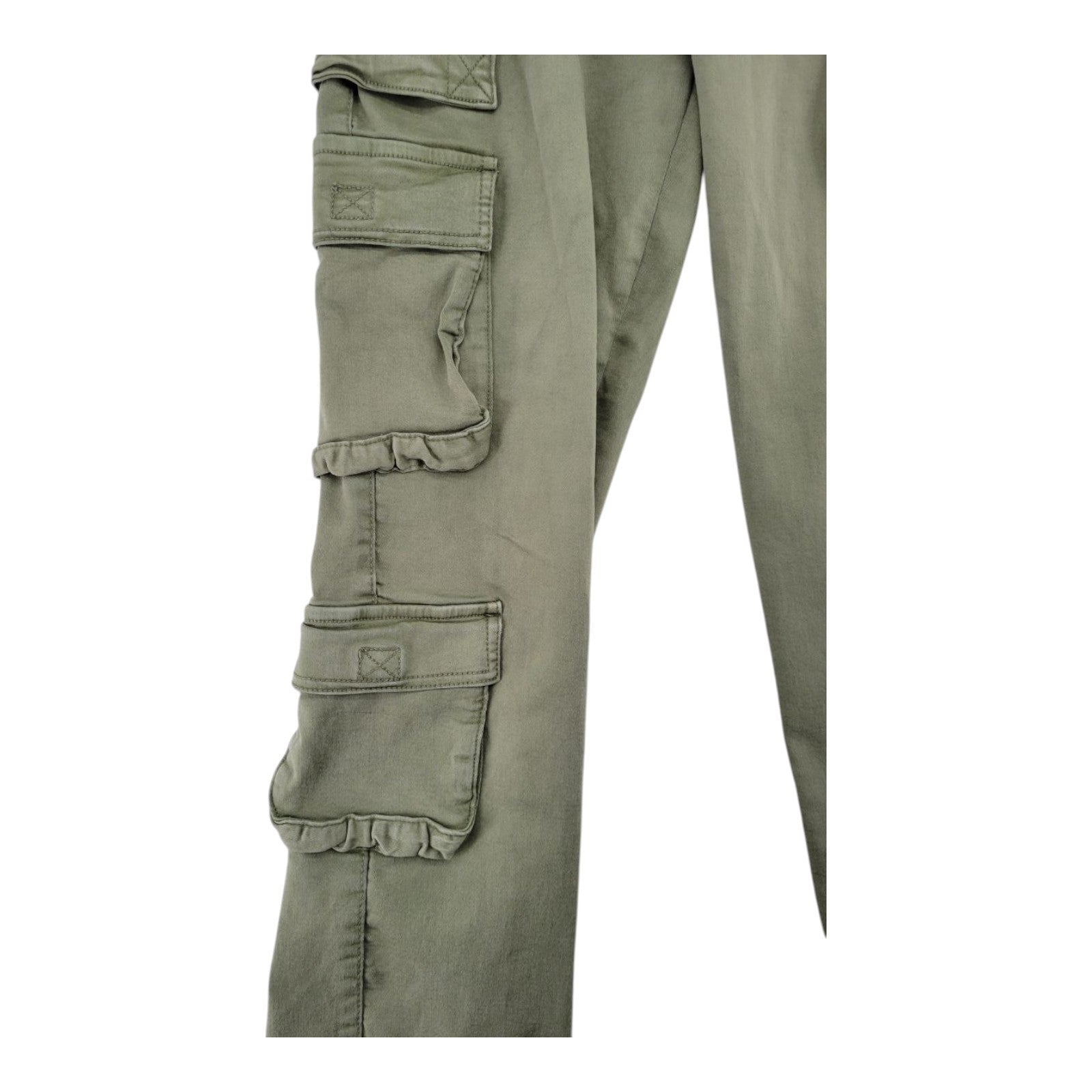 LoveGen Women's Utility Cargo Pants Size 7/29 Multi-Pocket Drawstring Hem