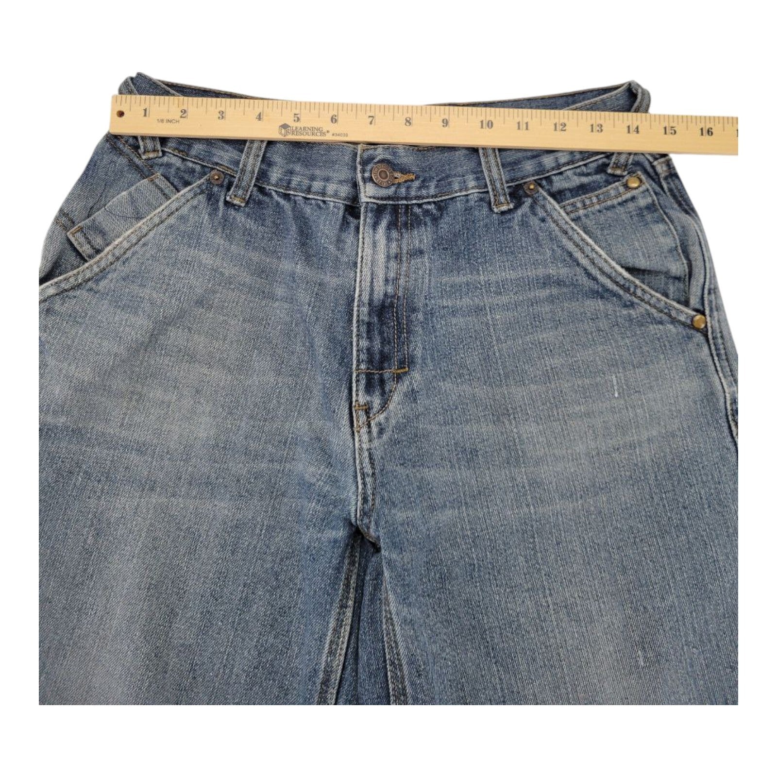 Levi's Denim Shorts Mens Blue Loose Straight Fit Carpenter Pockets Size 30