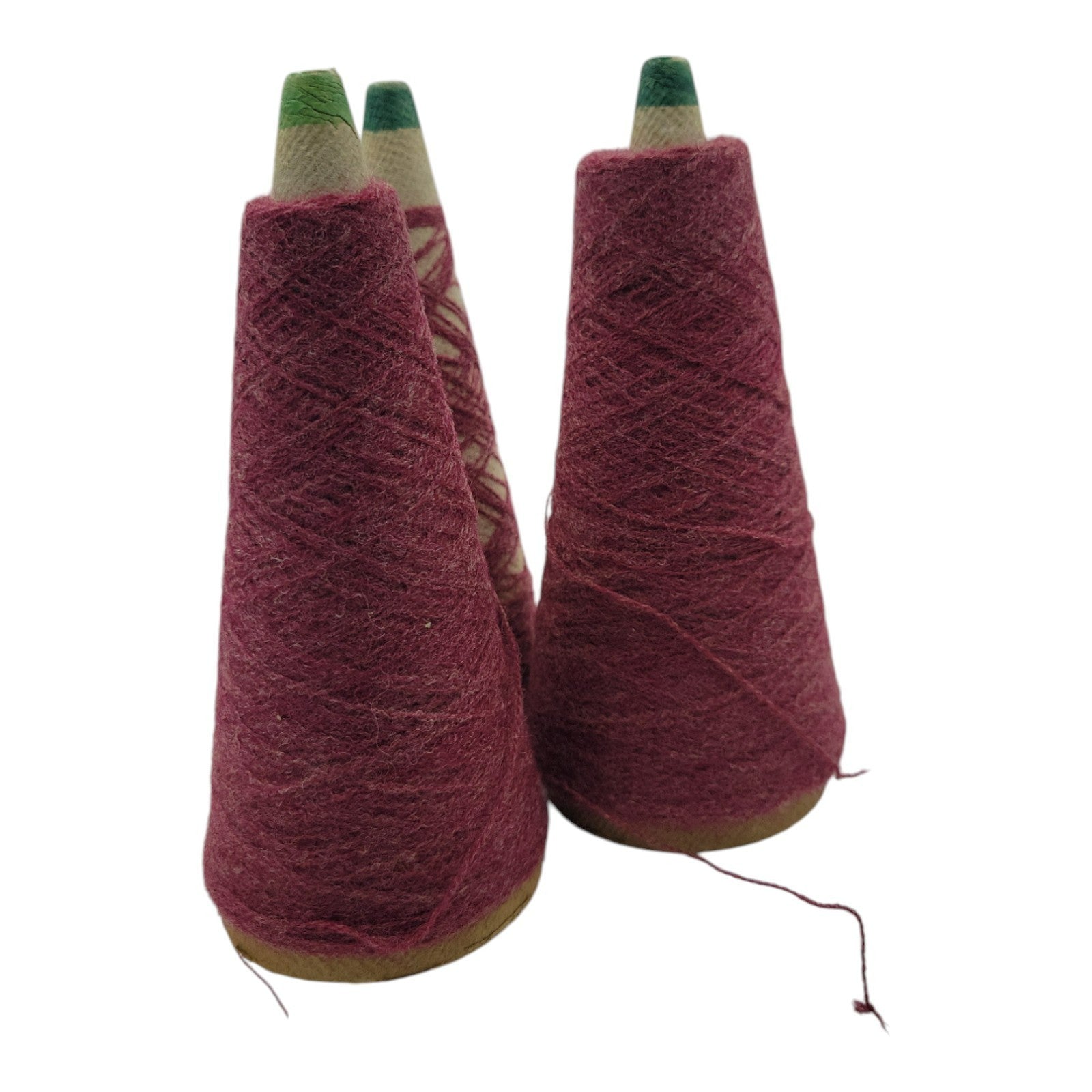 Vintage Templon 2/24 Berry Heather Yarn Cone Lot of 3