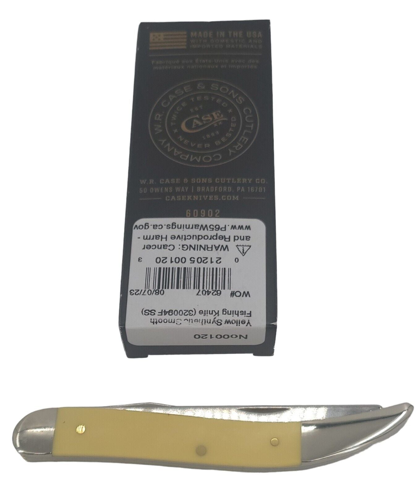 Case Yellow Fishing Pocket Knife Two Blade 4-1/4 Inch 320094FSS