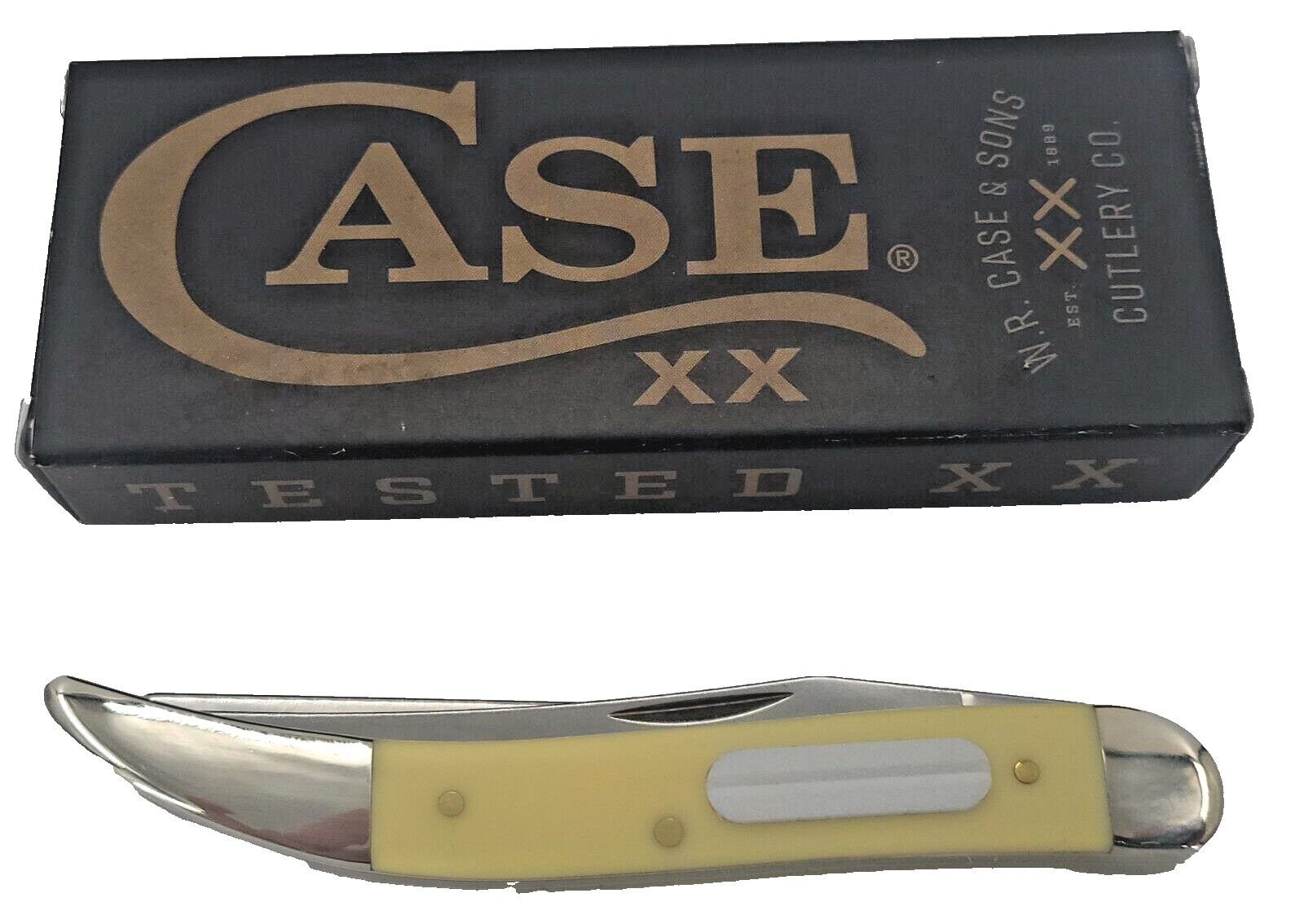 Case Yellow Fishing Pocket Knife Two Blade 4-1/4 Inch 320094FSS