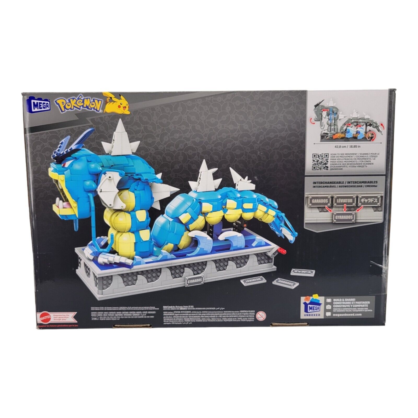 Mega Nintendo Pokemon Motion Gyarados Building Toy 2186 Pieces Moving Mouth Tail