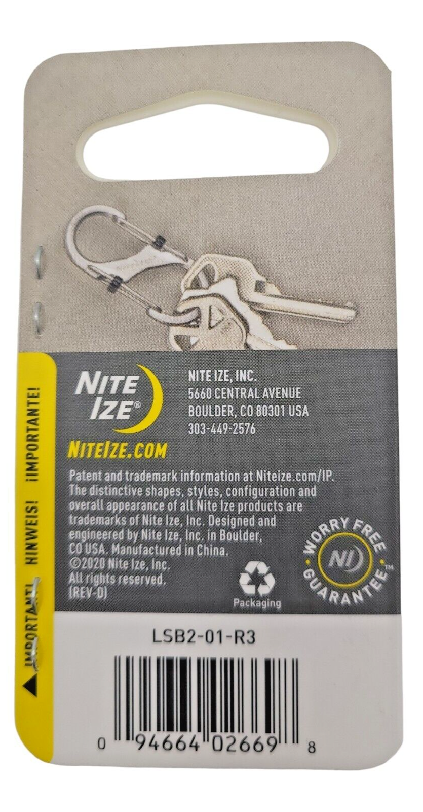 Nite Ize S-Biner SlideLock Stainless Steel Carabiner #2 - Black