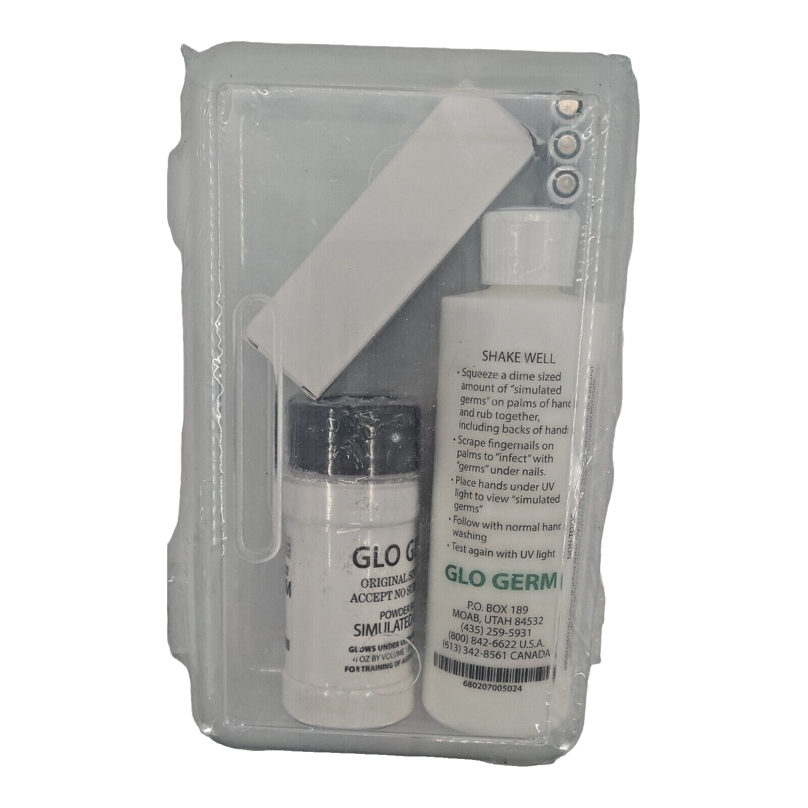 Glo Germ Powder and Gel Kit with Carry Case LED Flashlight and Batteries