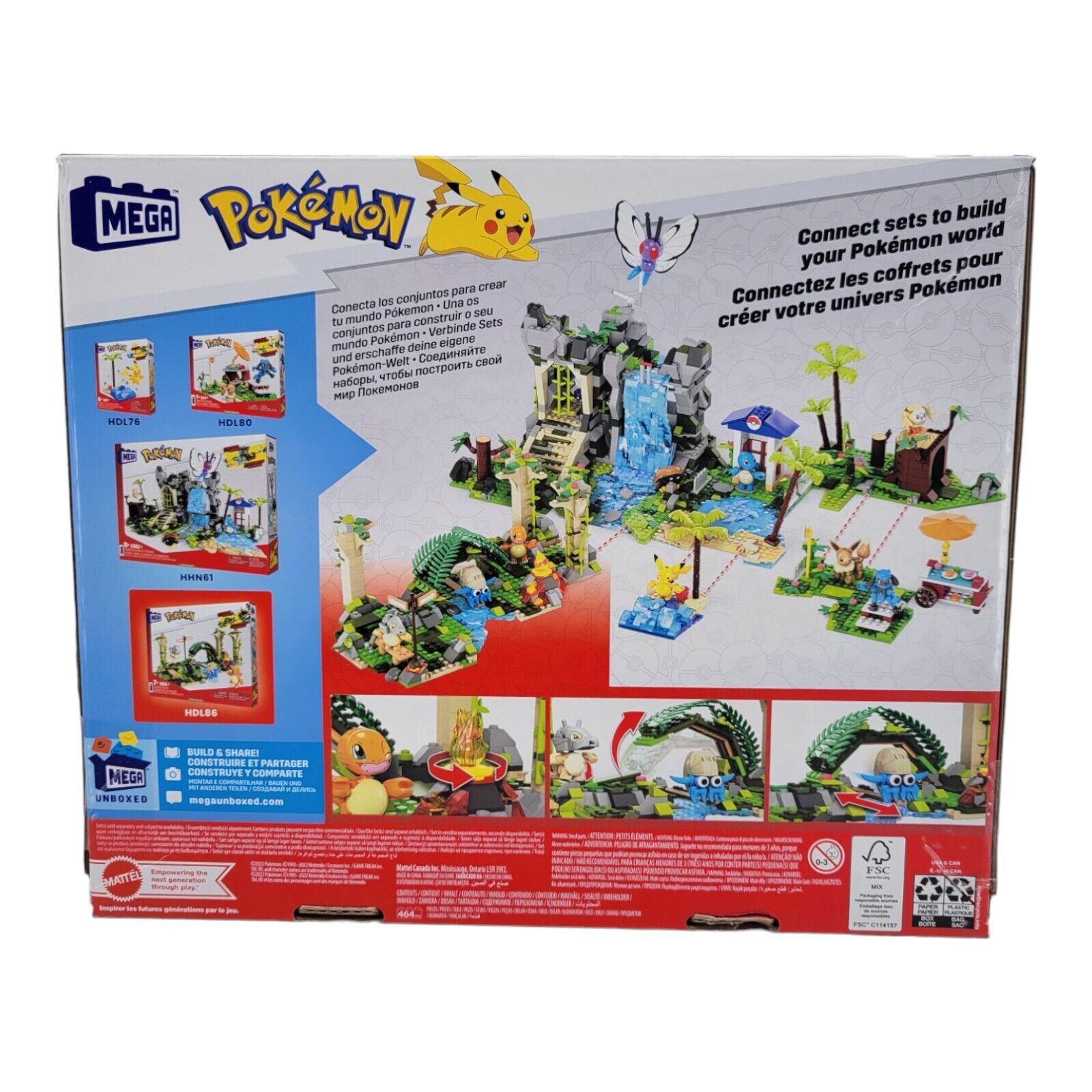 Mega Nintendo Pokemon Jungle Ruins Building Toy 464 Pieces Cubone Charmander