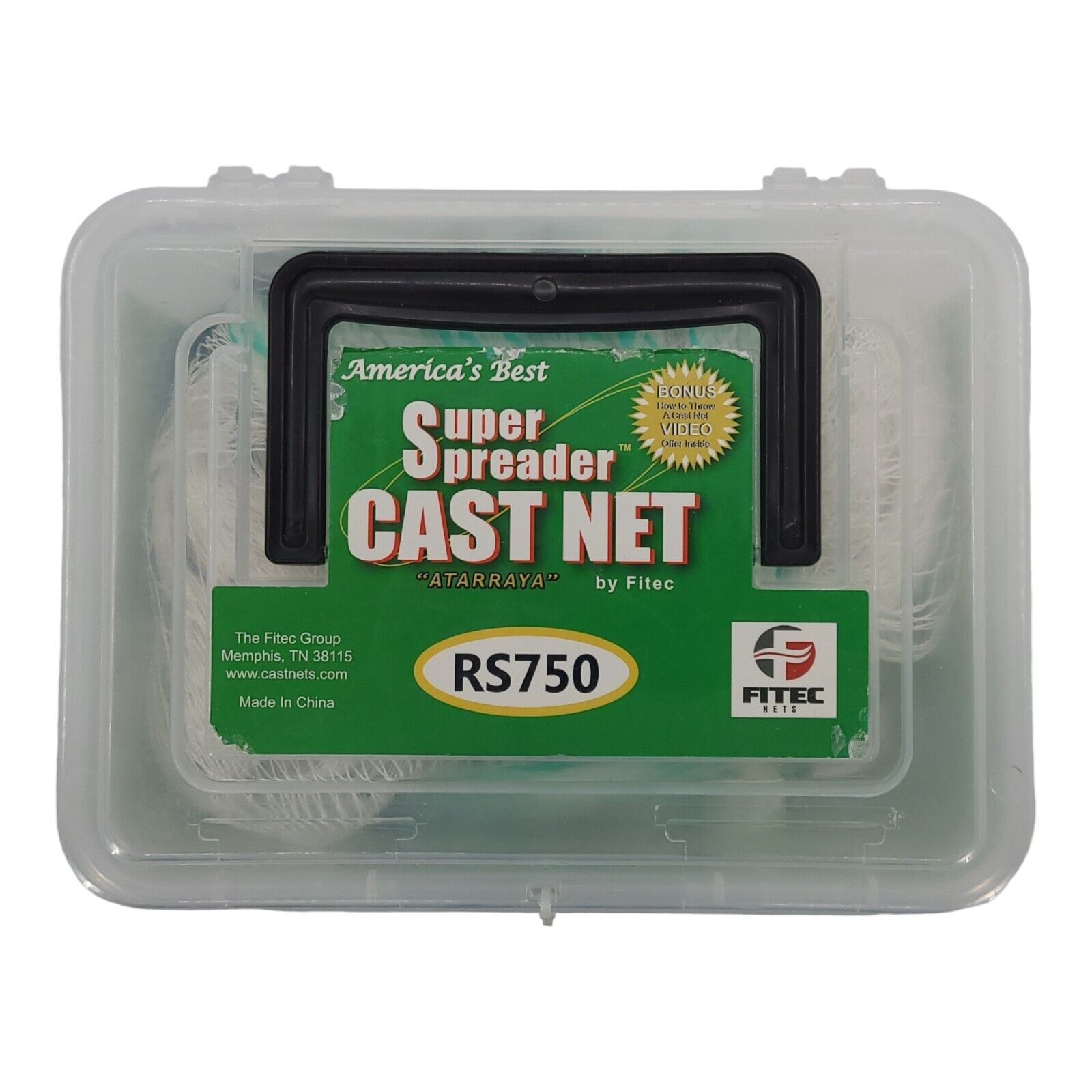 Fitec Super Spreader Cast Net White 3.5 ft Radius 3/8 Mesh 3/4 Lb Per Ft Weight