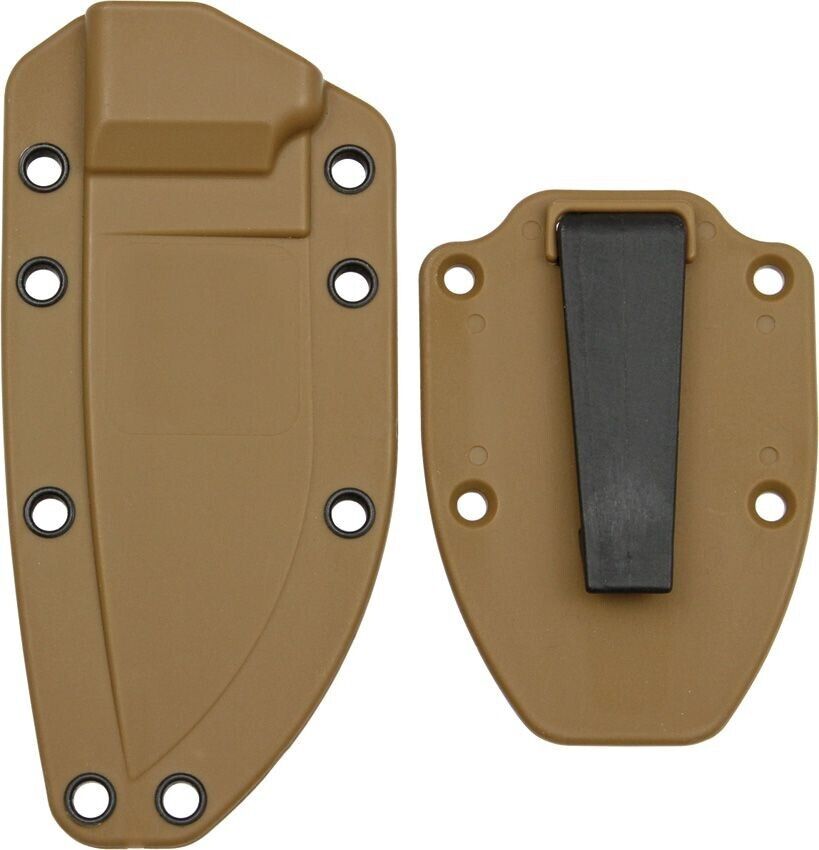 ESEE Model 3 Coyote Brown Molded Sheath With Matching Boot Clip