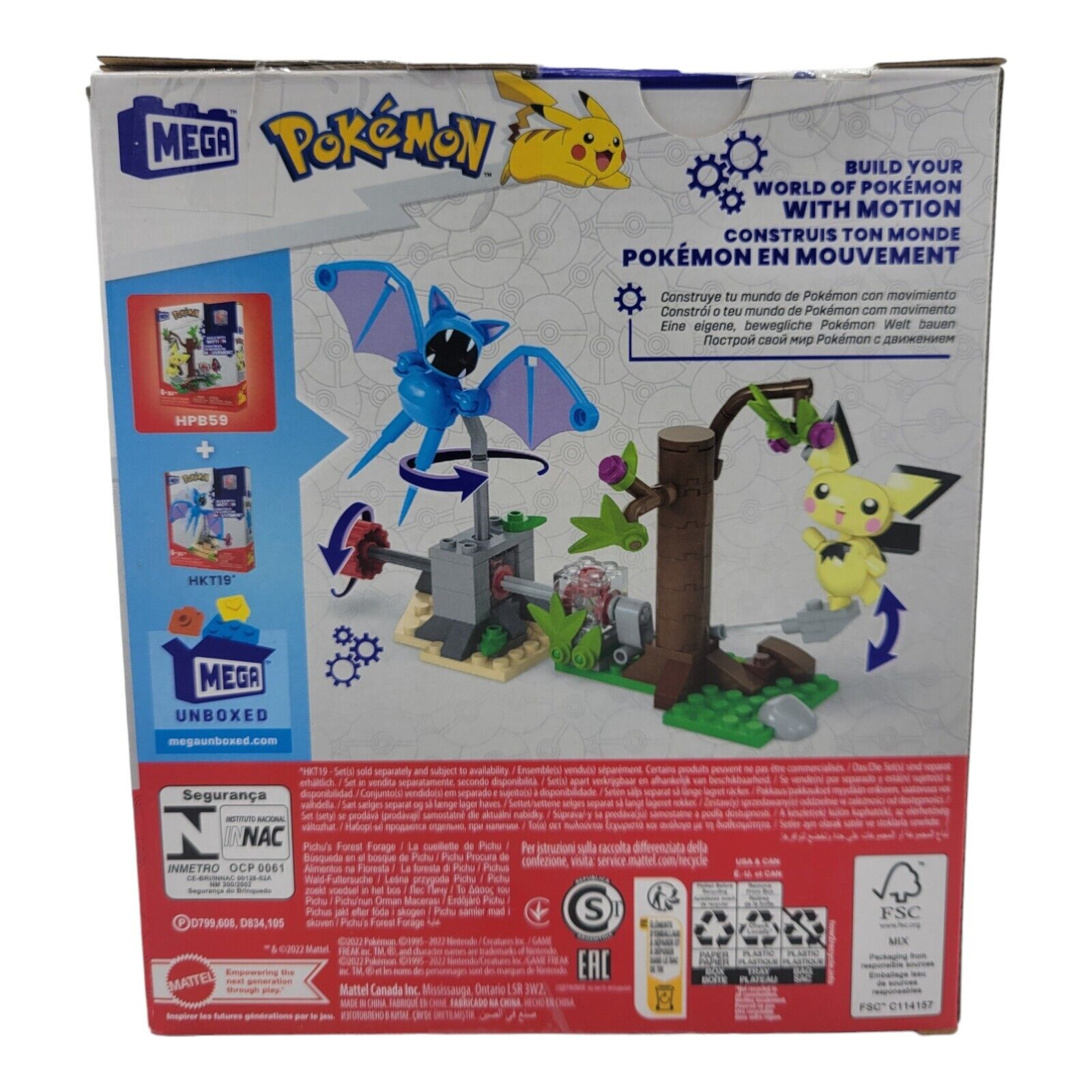 Mega Pokemon Pichus Forest Forage Motion Building Toy 84 Piece Blocks HPB59