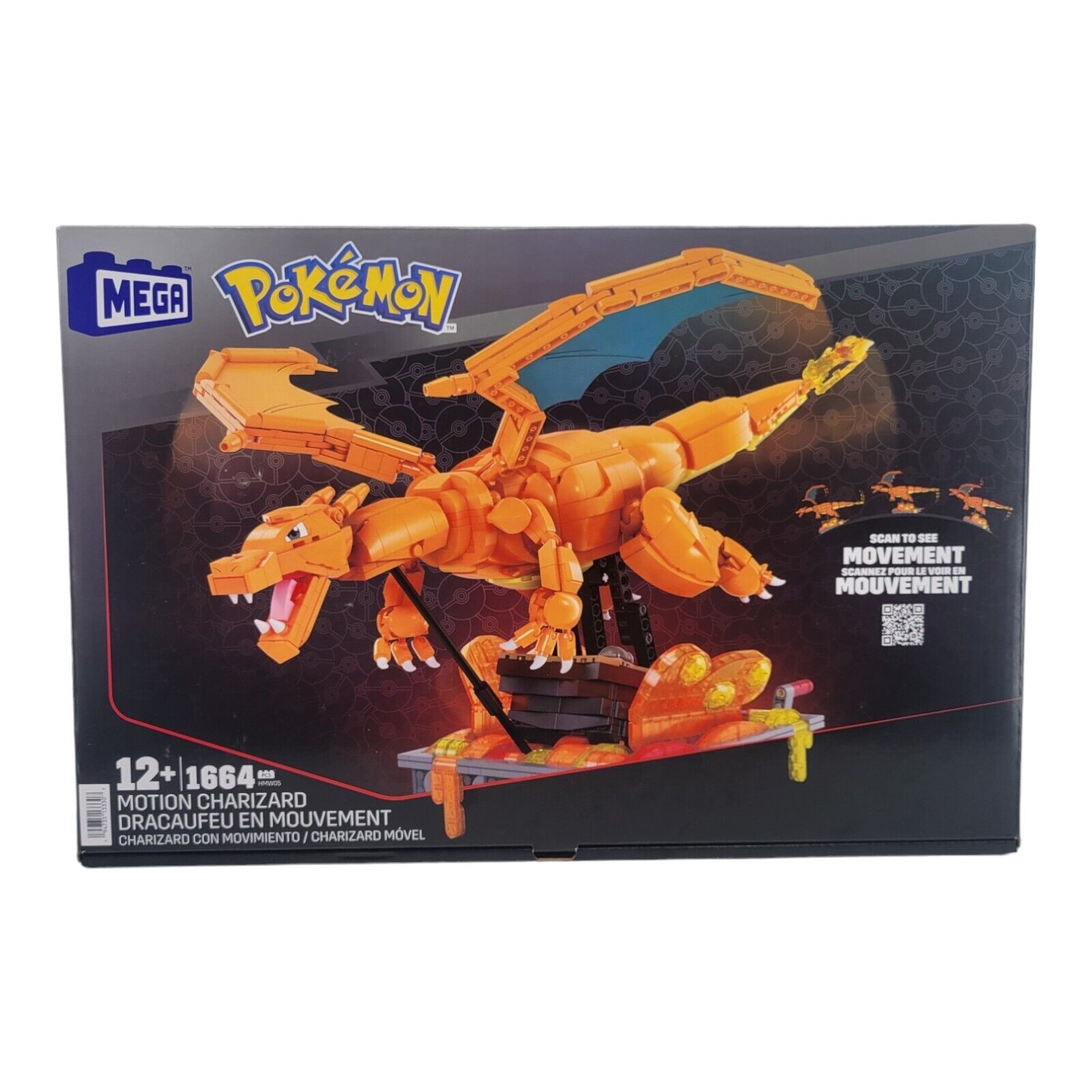 MEGA Pokemon Charizard Building Kit with Motion Toy 1664 Pieces Blocks HMW05