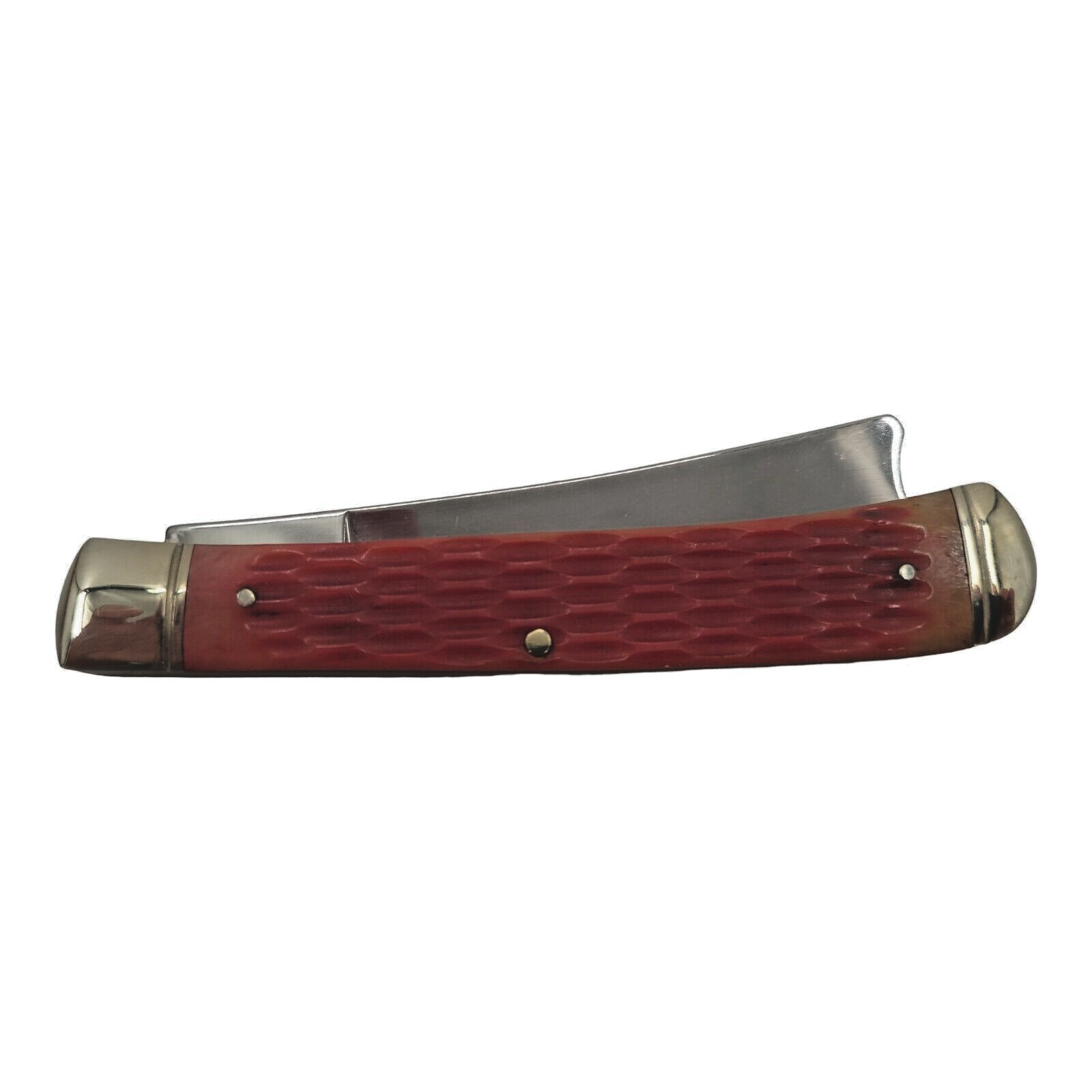 Rough Ryder Razor Trapper Red Jigged Cow Bone Folding Pocket Knife