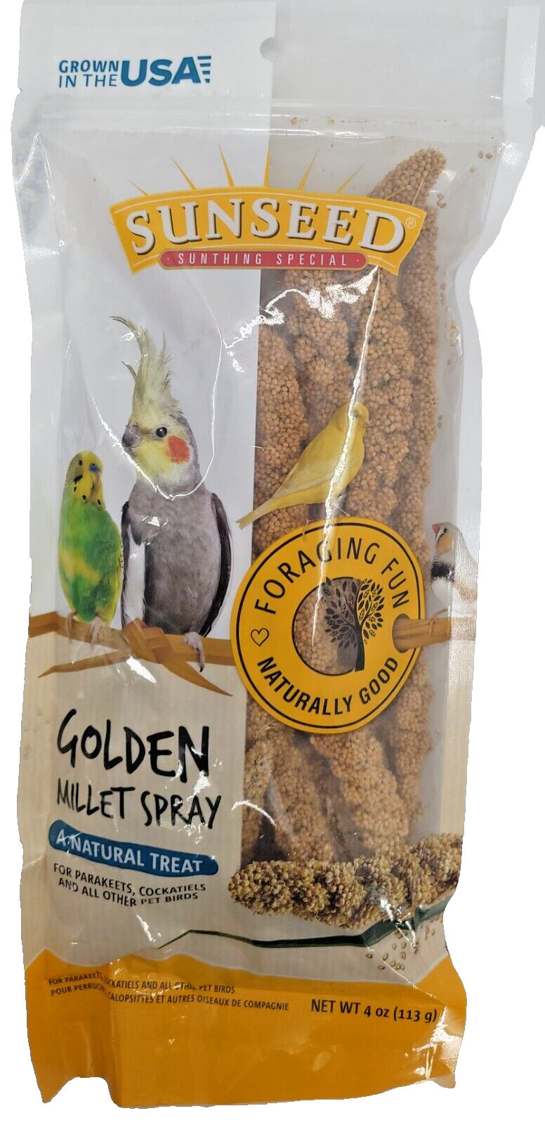 Sunseed Golden Millet Spray Natural Bird Treat Four Ounce Bag