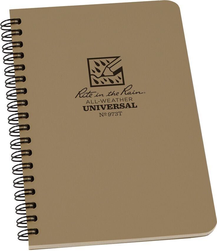 Rite In The Rain Notebook Side Spiral Binding Weatherproof Polydura Tan 973T