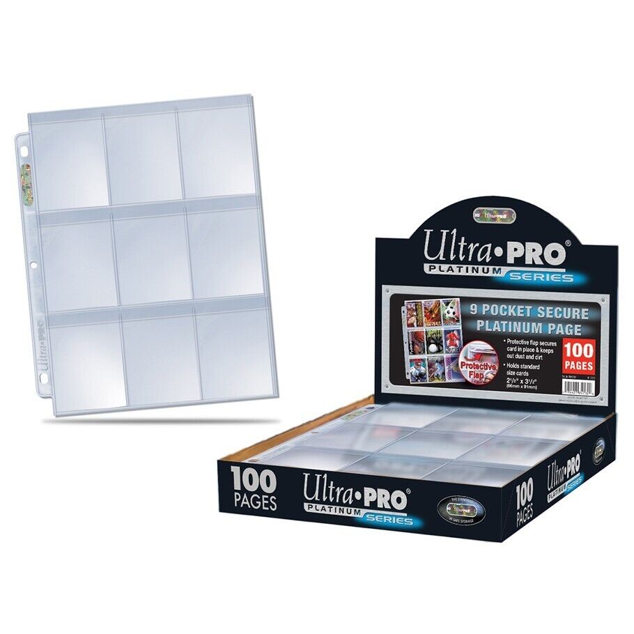 Ultra Pro Platinum Series 9 Pocket Secure 100 Hologram Pages Clear Acid Free TCG