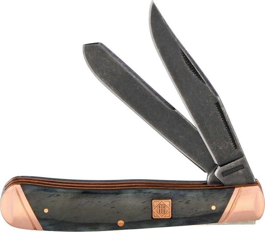 Rough Rider Black Stonewash Copper Trapper 2 Blade Folding Knife