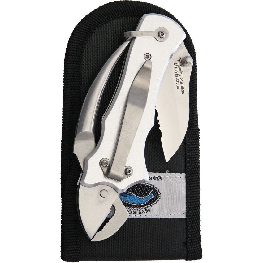 Myerchin Sailors Multi Tool Serrated Folding Blade Knife Linerlock Silver P300SL