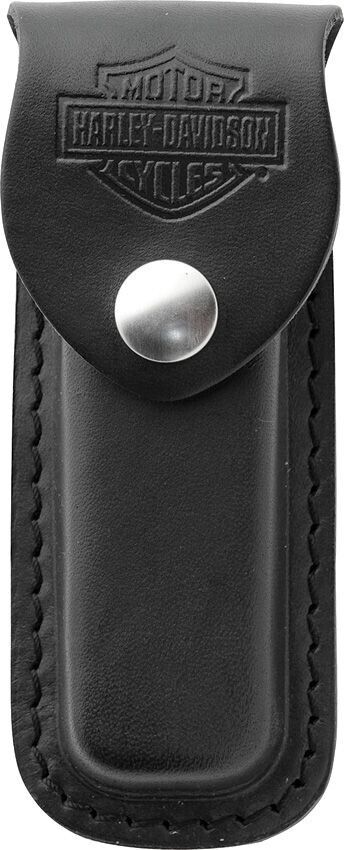 Case Cutlery Harley Davidson Medium Black Leather Belt Sheath for Pocket Knives