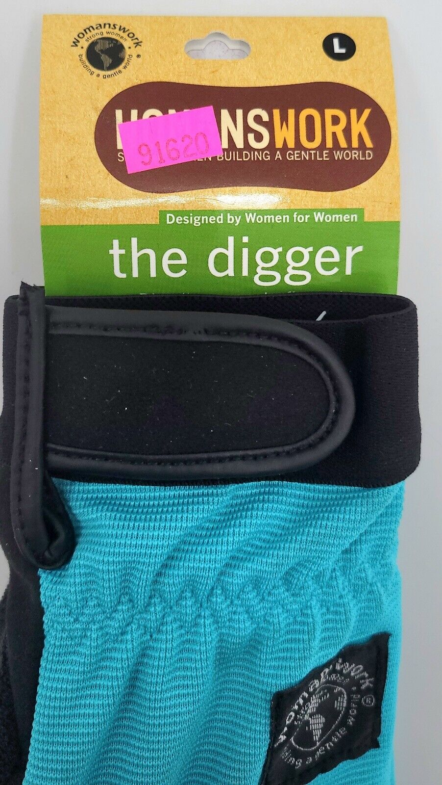 WomansWork 'The Digger' Gardening Gloves Teal Large - 3 Pair Bundle