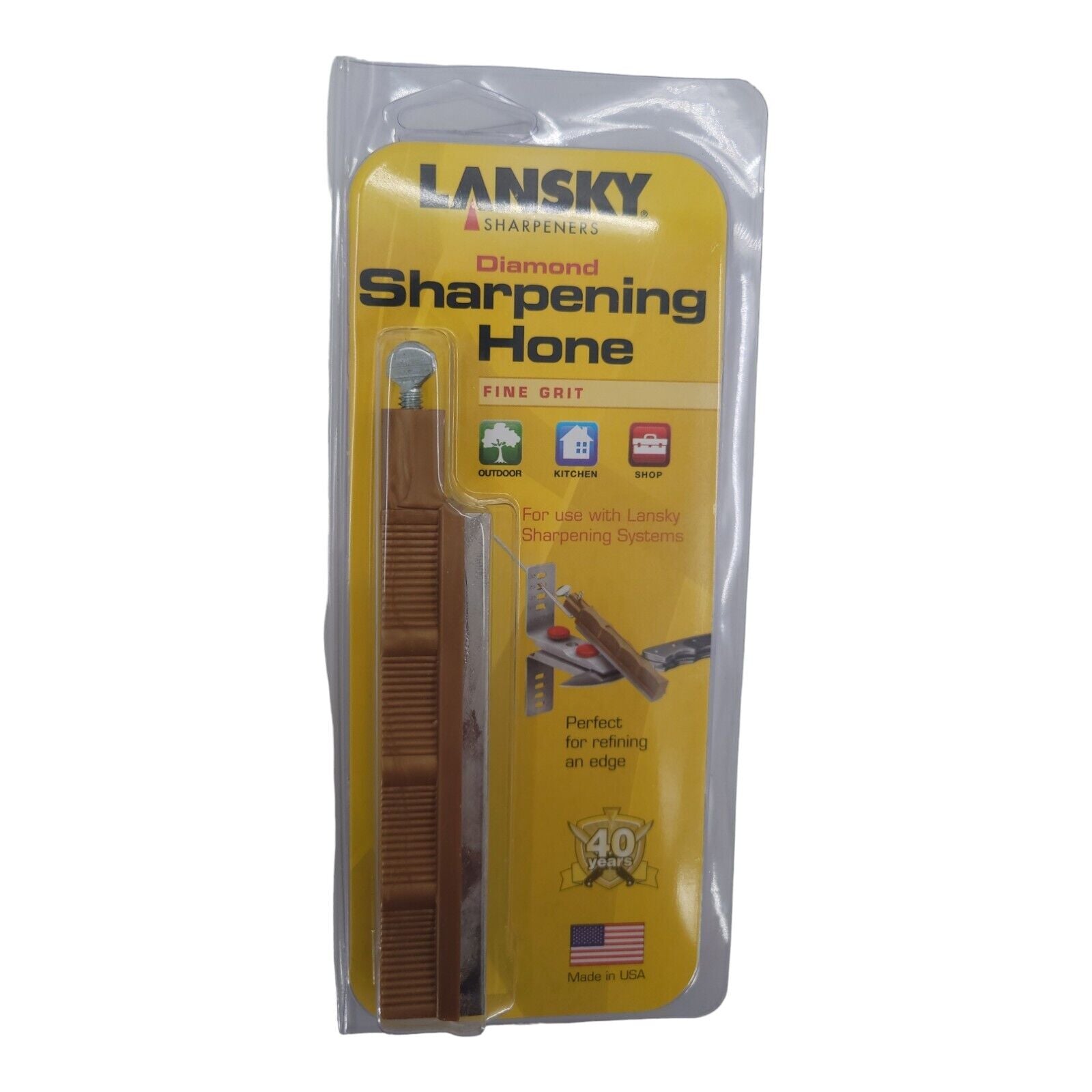 Lansky Ceramic Knife Sharpening Finishing Hone 600 Fine Grit Gold LDHFN