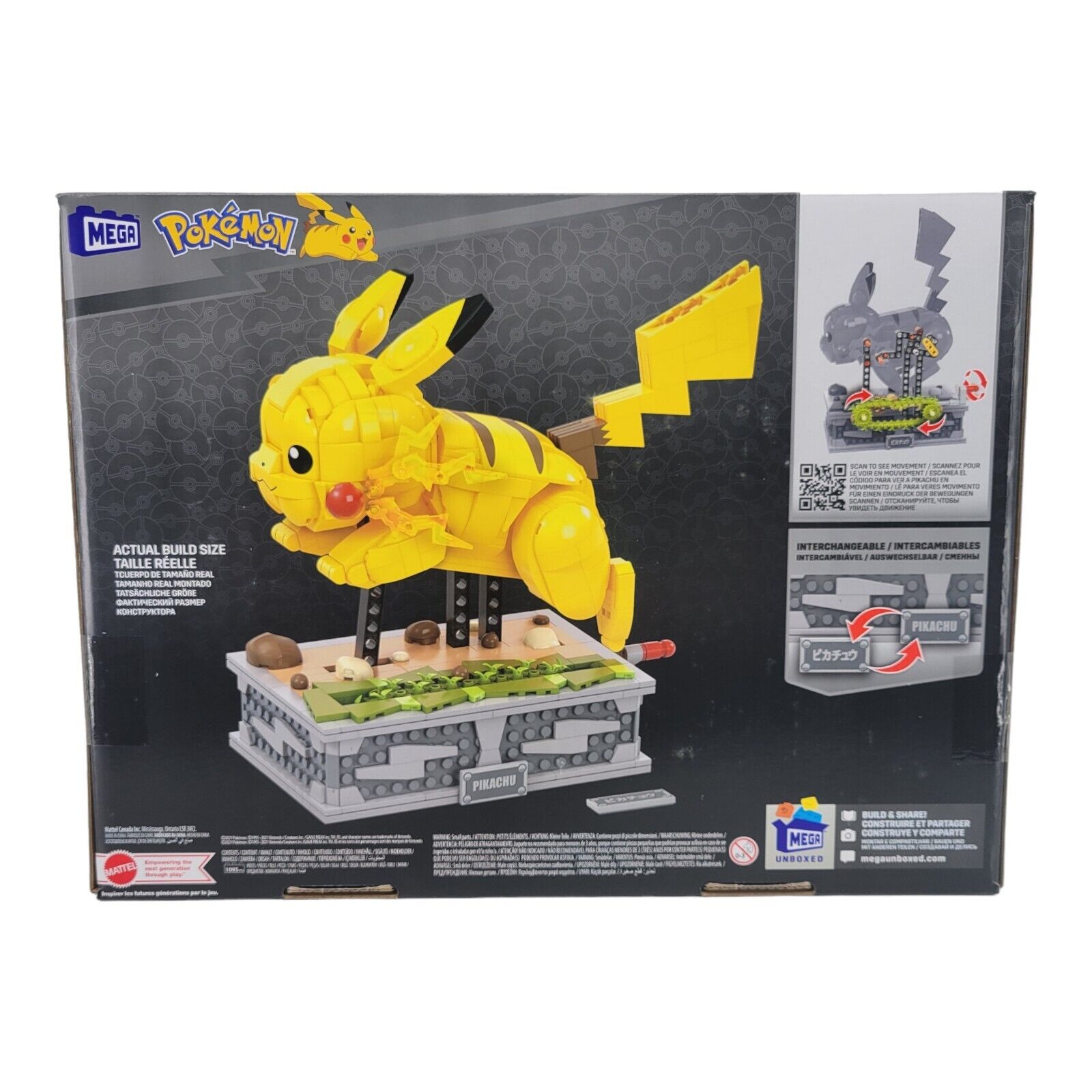 Mega Nintendo Pokemon Motion Pikachu Building Toy 1095 Pieces Running Movement