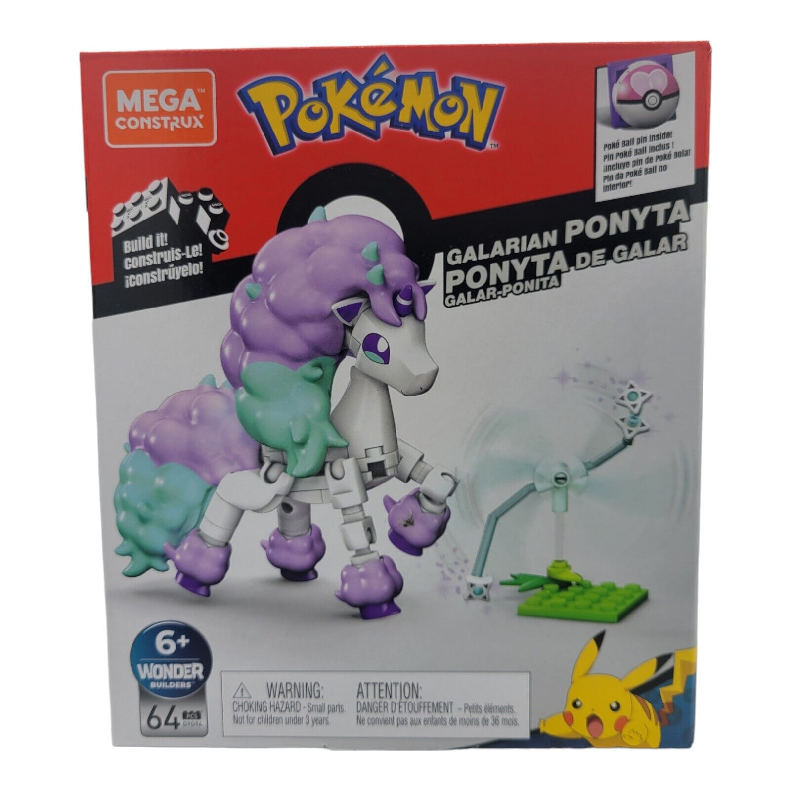 Mega Construx POKEMON 64pc Galarian Ponyta Brand New Factory Sealed