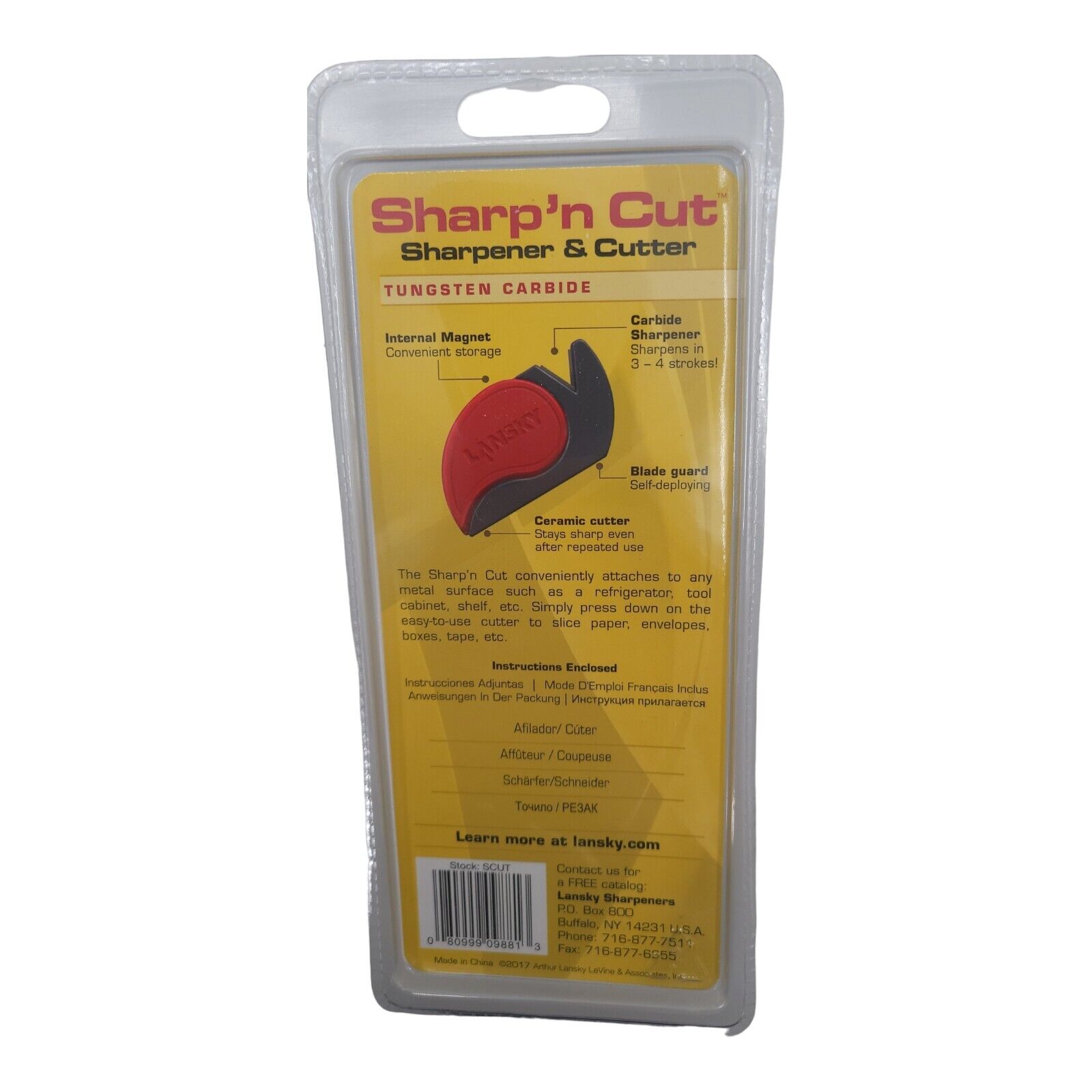 Lansky Sharp N Cut Ceramic Tungsten Carbide Sharpener Cutter With Blade-Guard