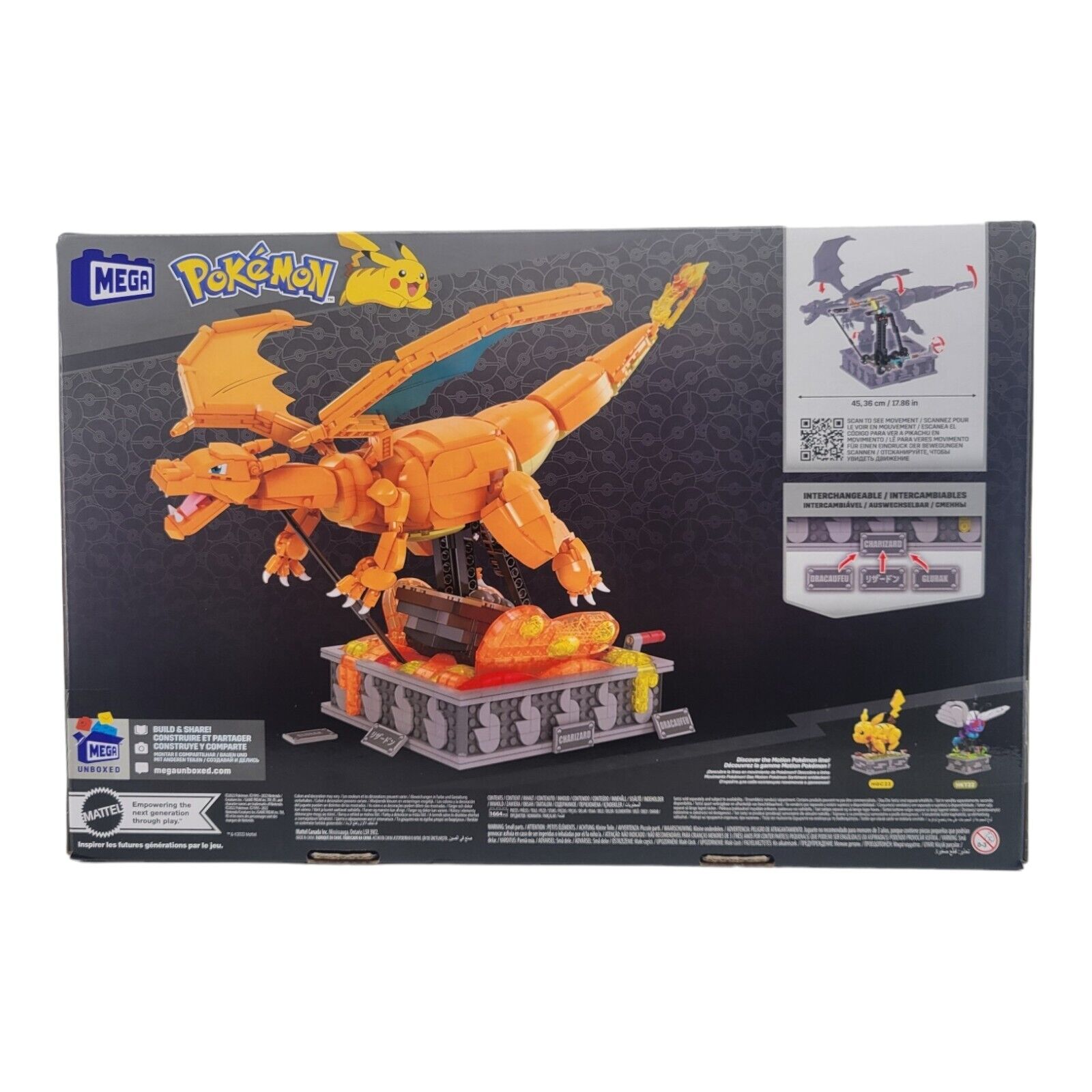 MEGA Pokemon Charizard Building Kit with Motion Toy 1664 Pieces Blocks HMW05