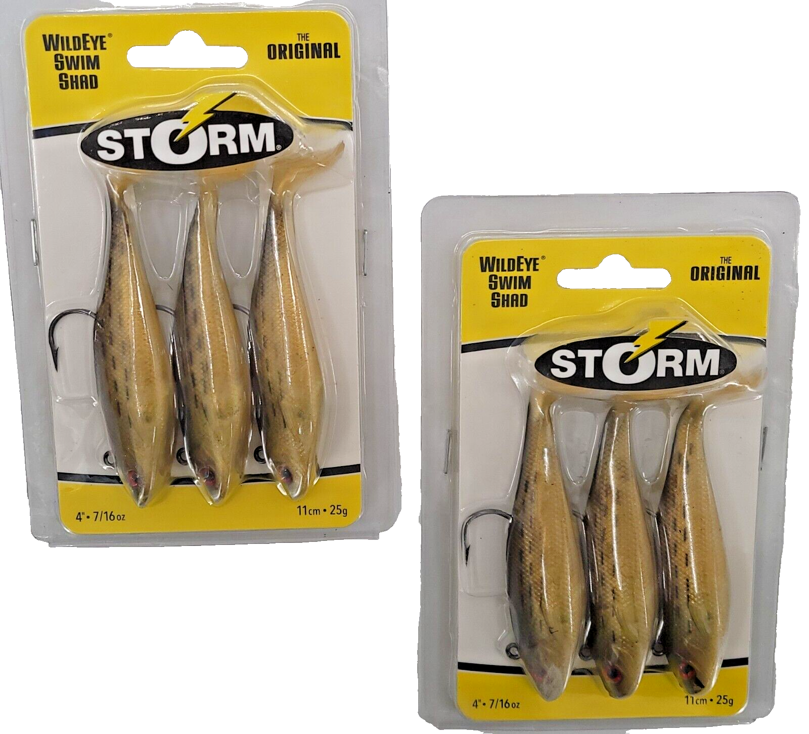 Storm Fishing Lure WildEye Swim Shad Shad 4" 7/16 oz Golden Mullet Lot of 2