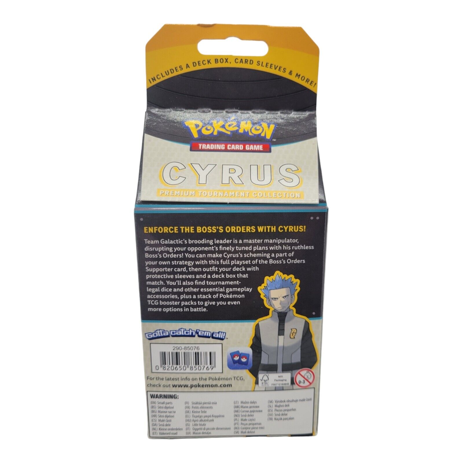 Nintendo Pokemon TCG Premium Tournament Collection Cyrus Deck Box Card Sleeves