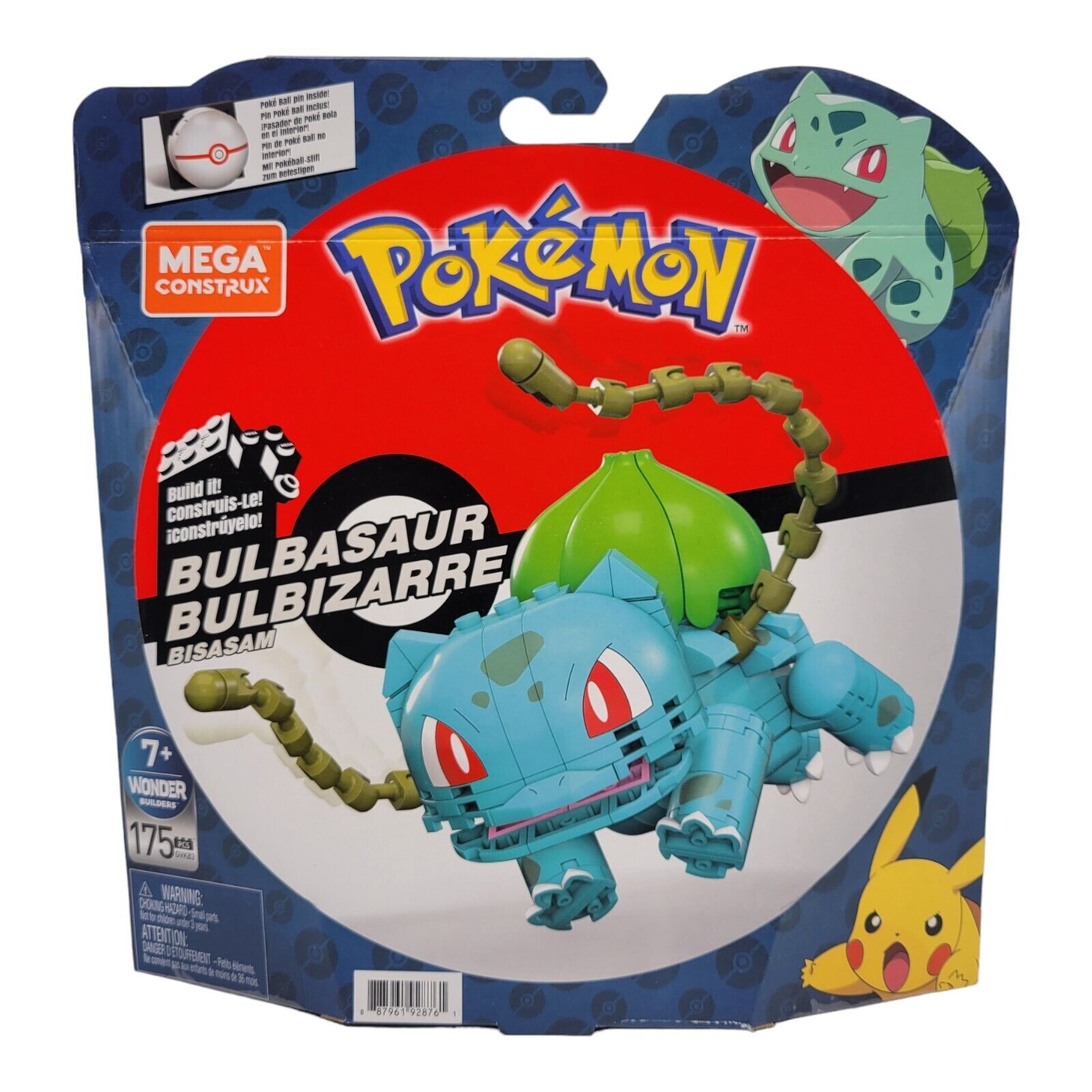 Mega Construx Nintendo Pokemon Bulbasaur Wonder Builders Toy 175 Pieces Blocks