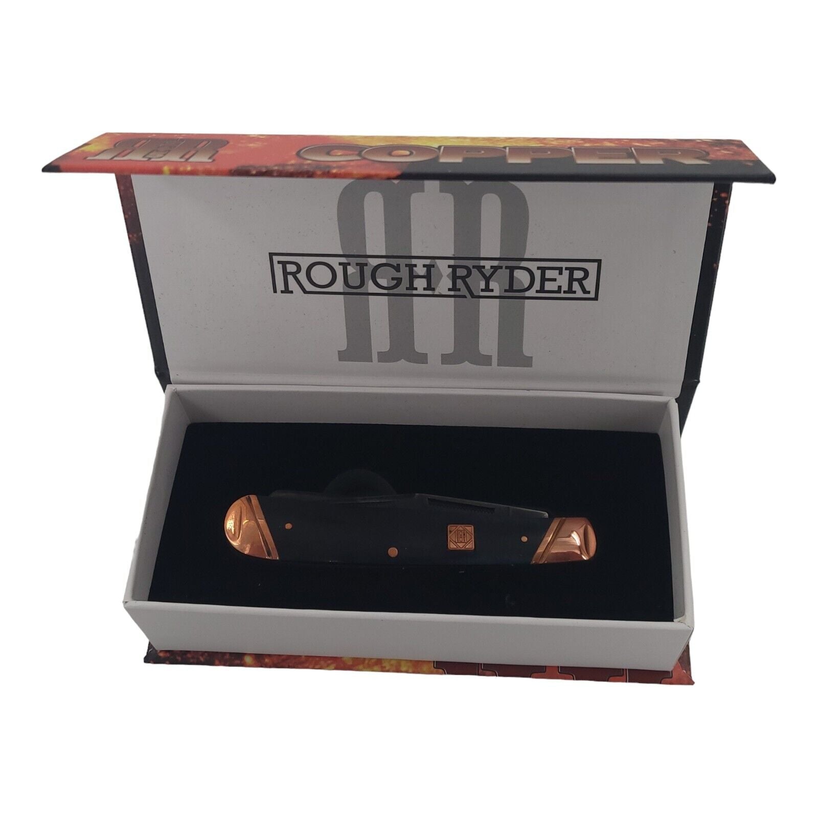 Rough Rider Black Stonewash Copper Trapper 2 Blade Folding Knife