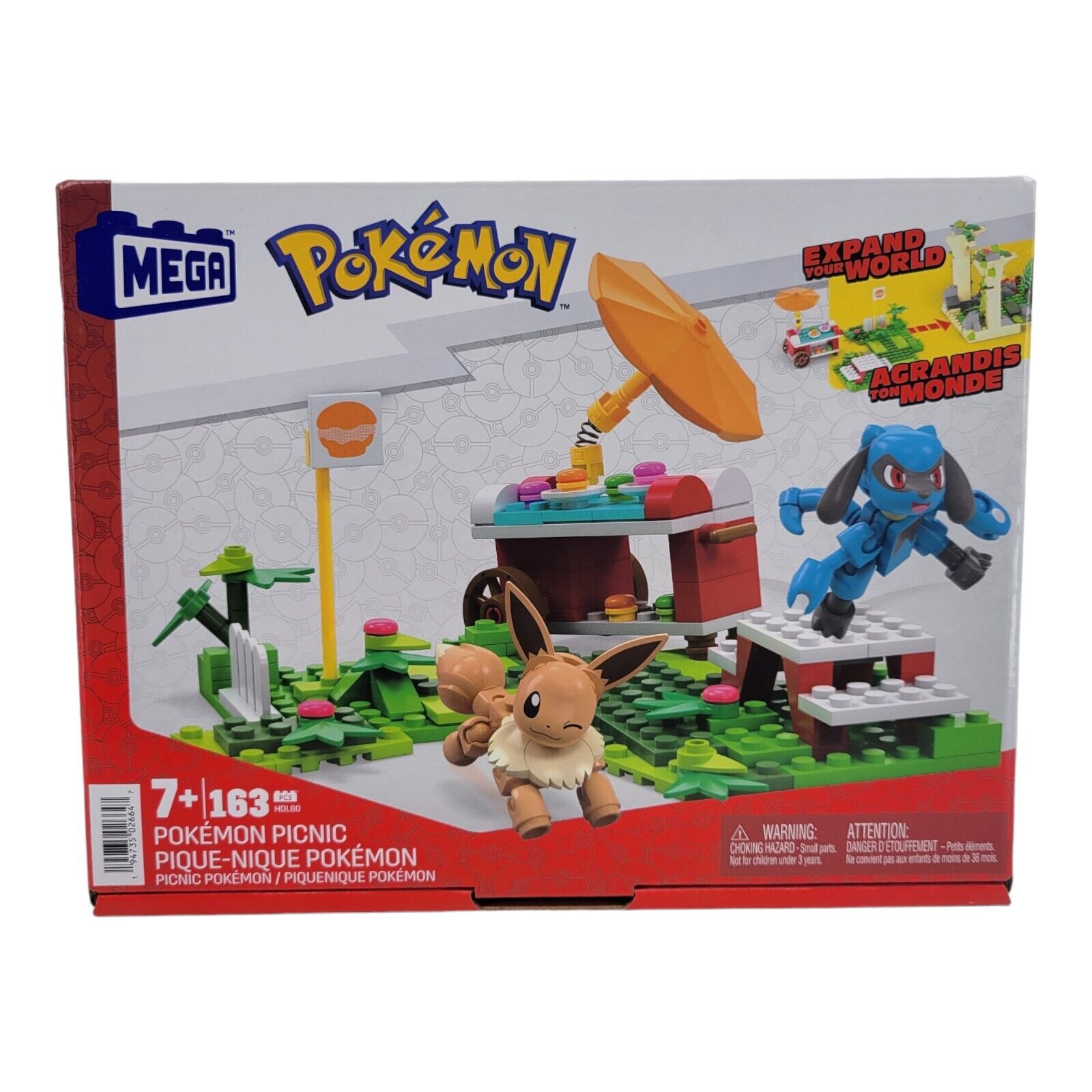 Mega Nintendo Pokemon Picnic Eevee and Riolu Building Toy 163 Piece Blocks HDL80