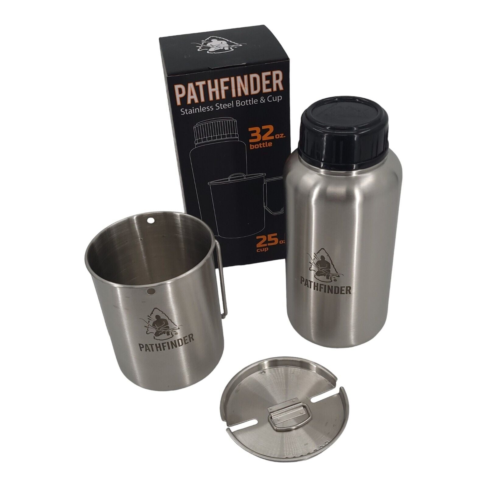 Pathfinder Stainless Steel 32 Ounce Bottle and Cup Set