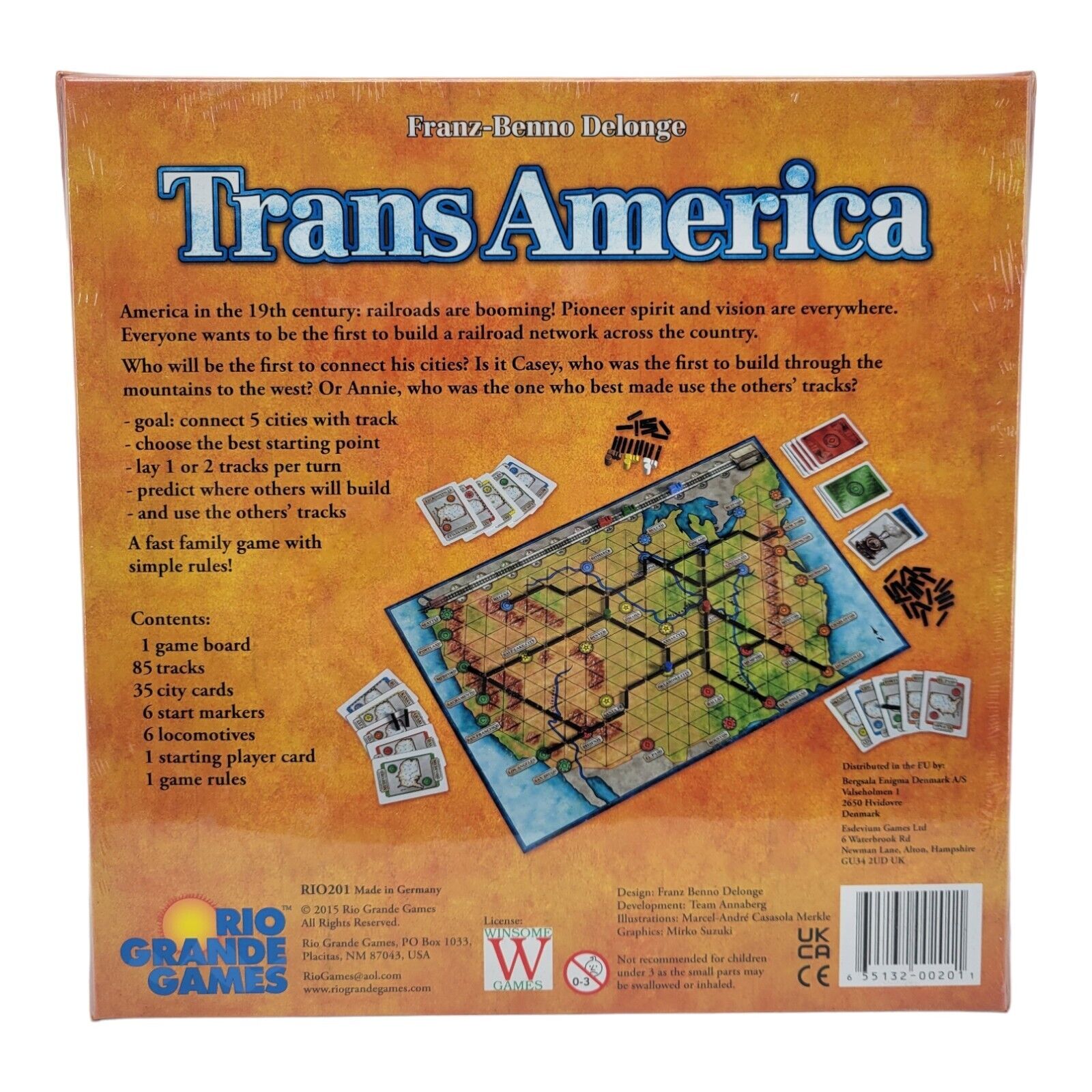 Trans America Train Board Game Rio Grande TransAmerica RGG 201 Family