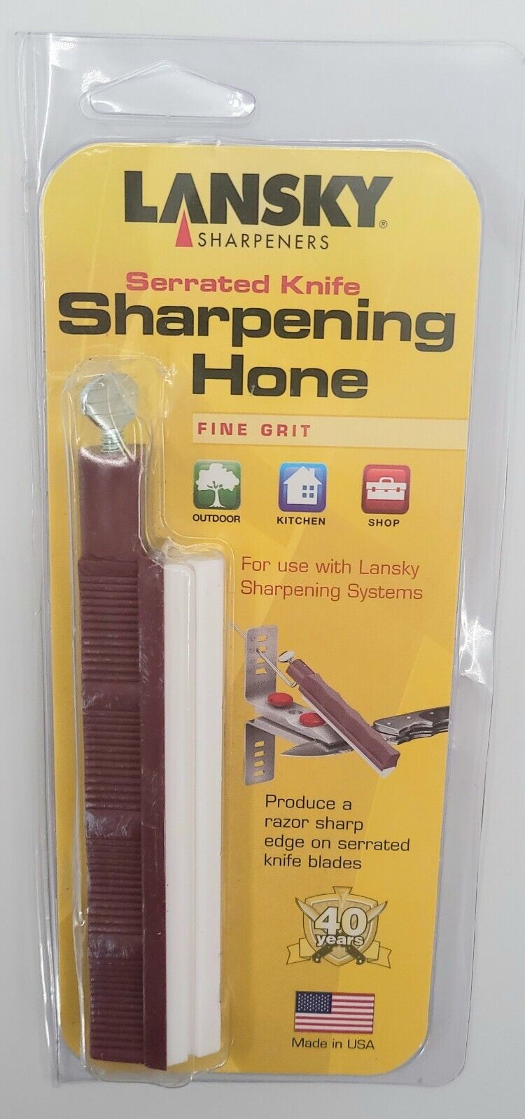 Lansky Ceramic Sharpening Hone Fine Grit Brown Knife Finishing LSERT