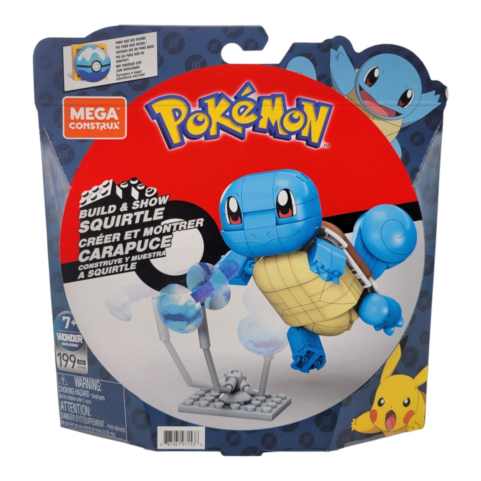 Mega Construx Nintendo Pokemon Squirtle Wonder Builders Toy 199 Pieces Blocks