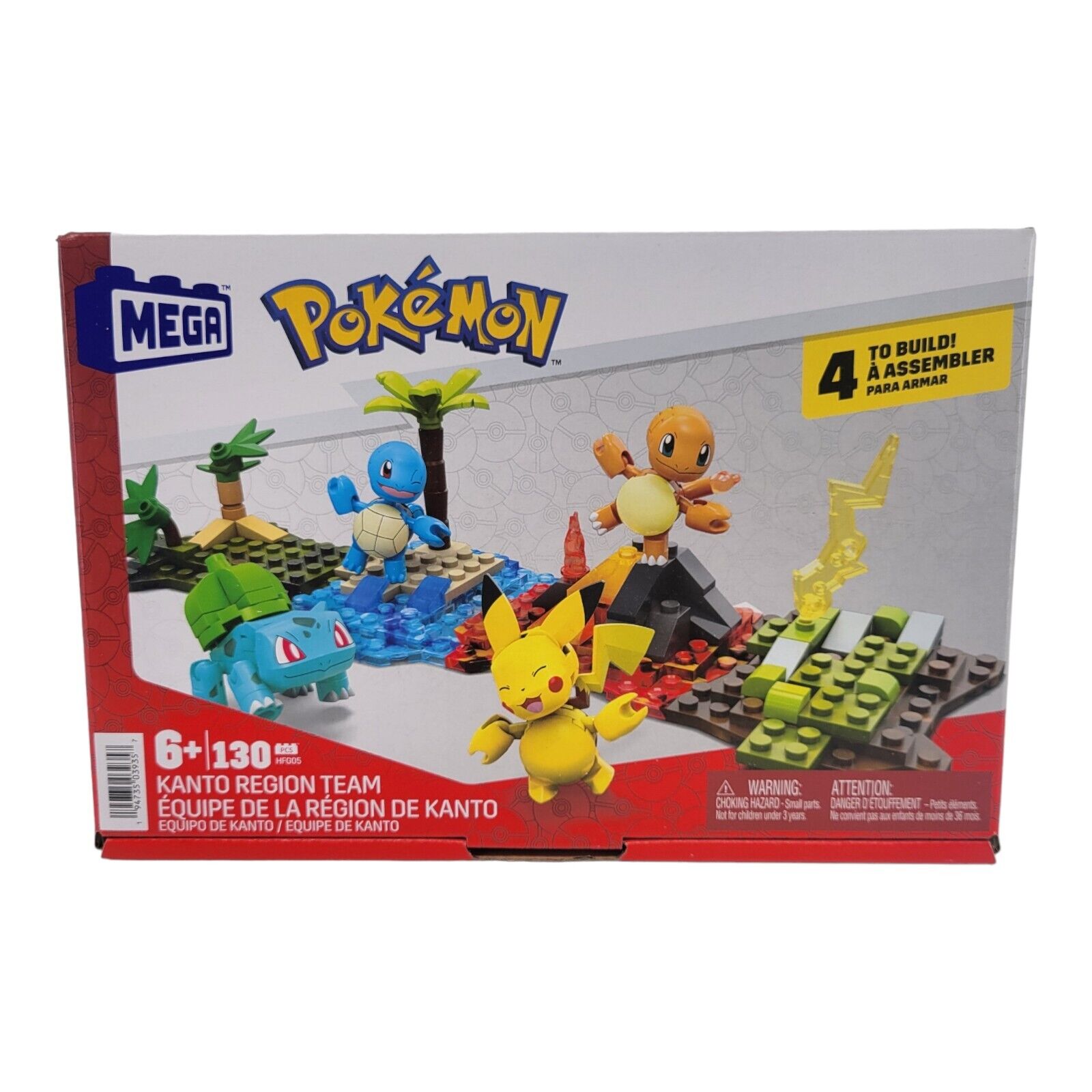 Mega Nintendo Pokemon Kanto Region Team Building Toy 130 Pieces Pikachu Squirtle