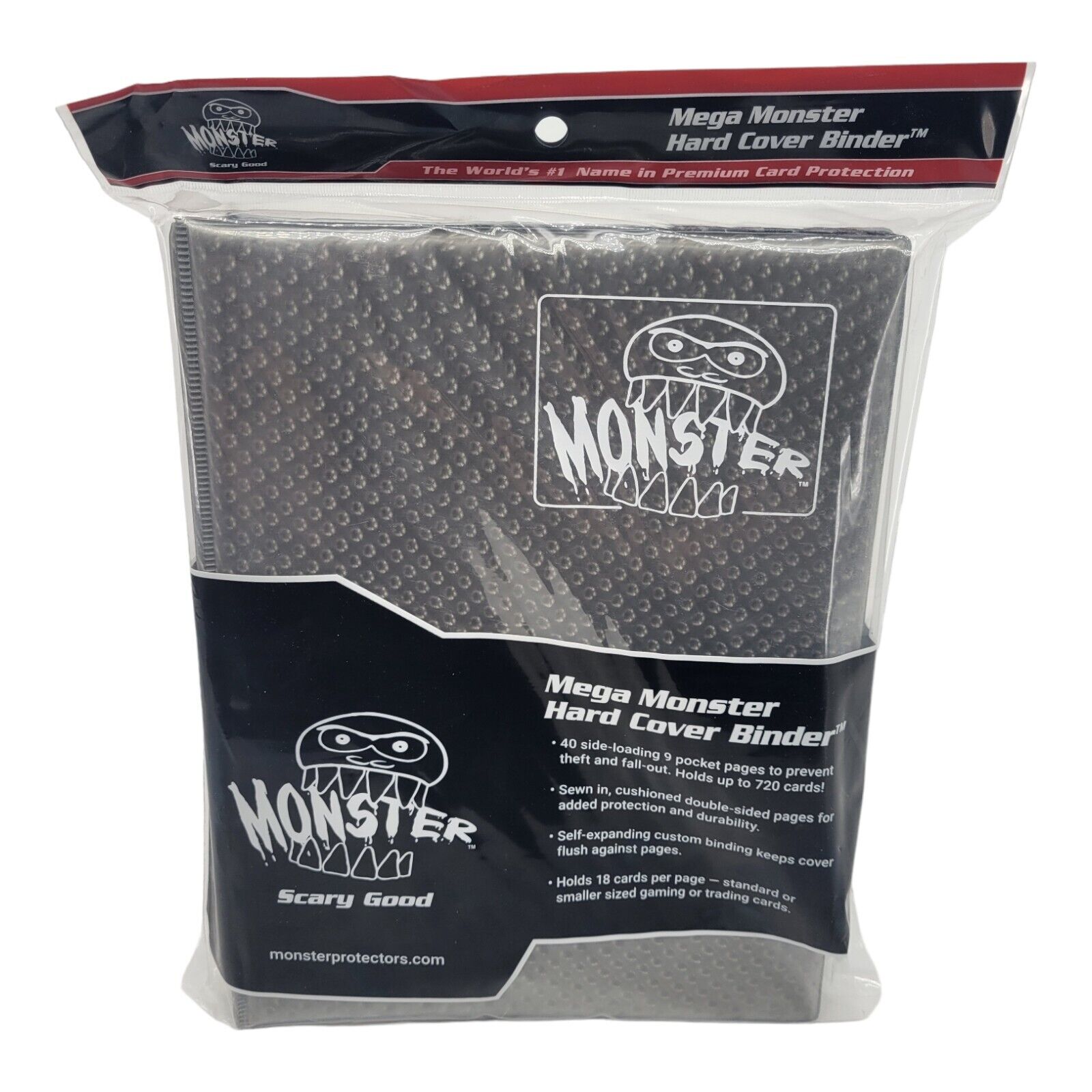 Monster Mega Binder Holofoil 9 Pocket Hard Cover Holds 720 Trading Cards Gray