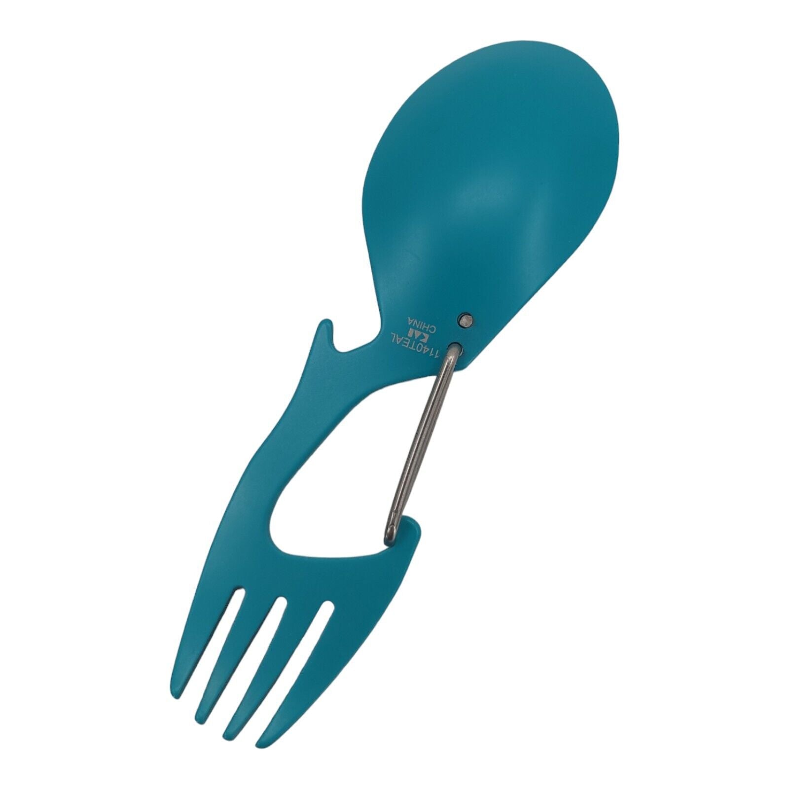 Kershaw Ration Eating Tool Teal Fork Spoon Bottle-Opener Carabiner Stainless