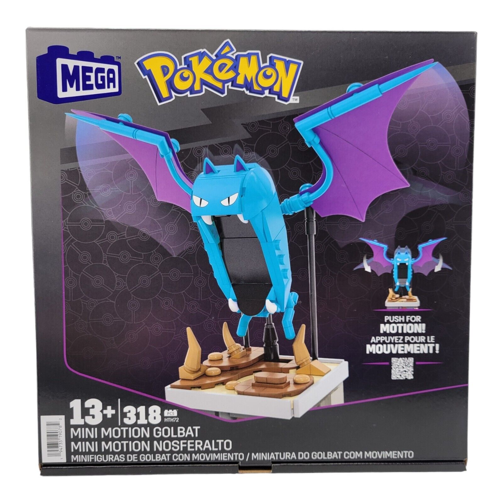 MEGA Nintendo Pokemon Mini Motion Golbat 318 Pieces Building Blocks Set HTH72