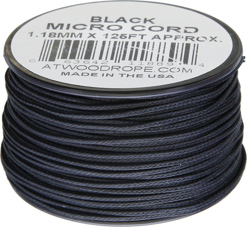 Atwood Rope Mfg Micro Cord Paracord 1.18mm 3/64" 125ft Spool USA Made