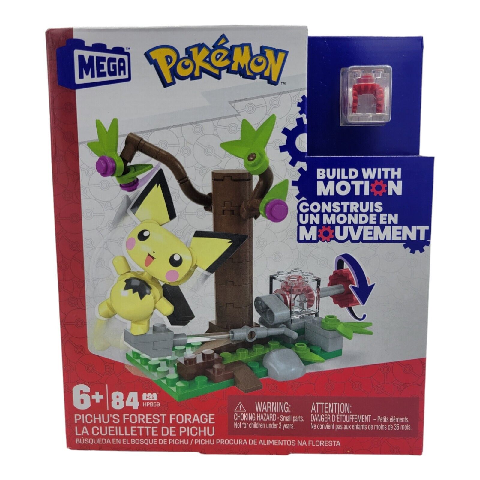 Mega Pokemon Pichus Forest Forage Motion Building Toy 84 Piece Blocks HPB59