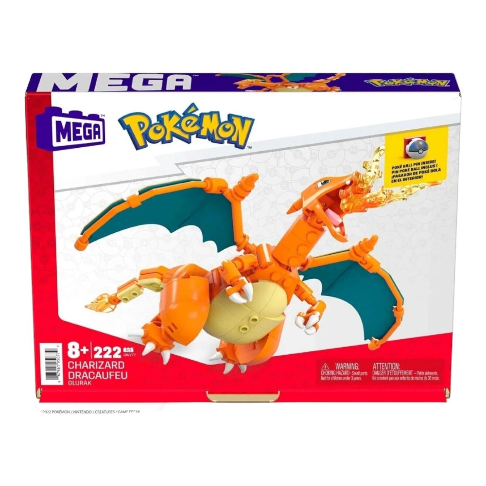 MEGA Pokemon Building Toy Kit Charizard Action Figure Building Set 222 Pieces