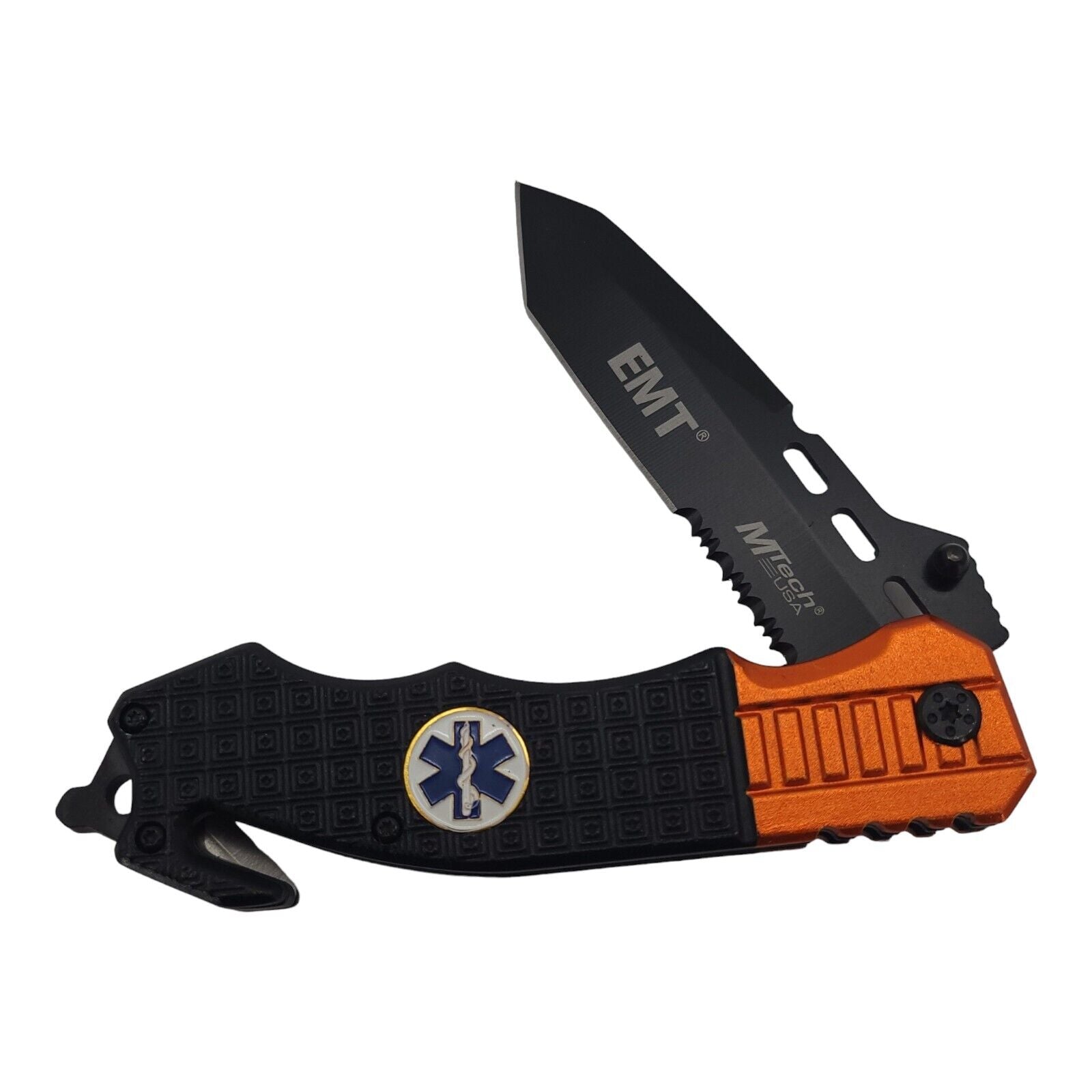 Tac Force EMT Linerlock A/O Knife TF-740EM 5" closed. 3 1/2" black finish stainl