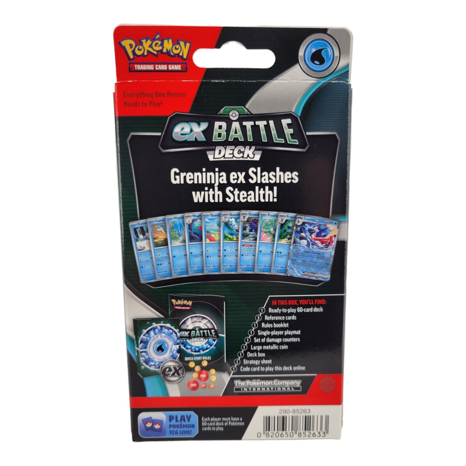 Nintendo Pokemon TCG Greninja ex Battle Deck Factory Sealed Box 60 Card Deck