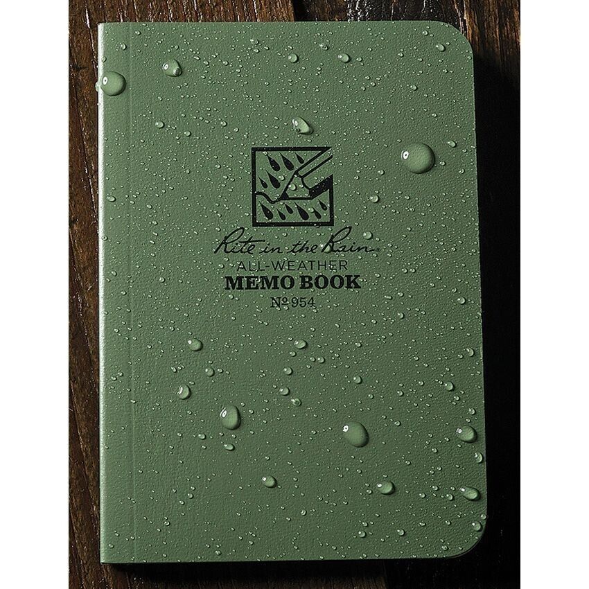 Rite in the Rain Notebook Pocket Weatherproof Green Soft Cover 3 1/2" x 5"