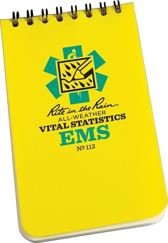 Rite in the Rain Notebook Top Spiral Weatherproof 4" x 6" 100 Pg EMS Vital Stats