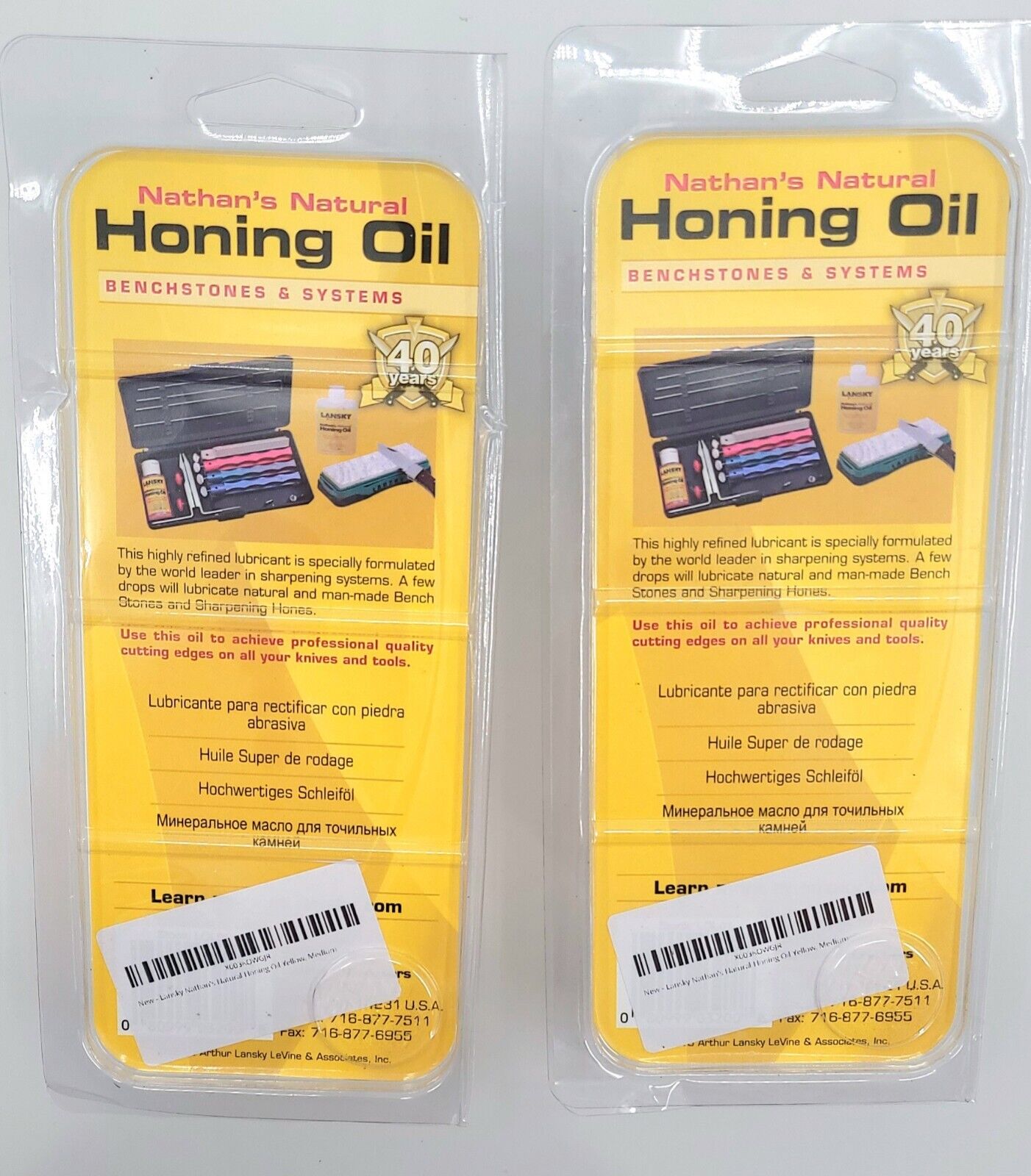 Lansky Nathan's Honing Oil 4 oz Bottle 2 Pack for Knife Blade Sharpening